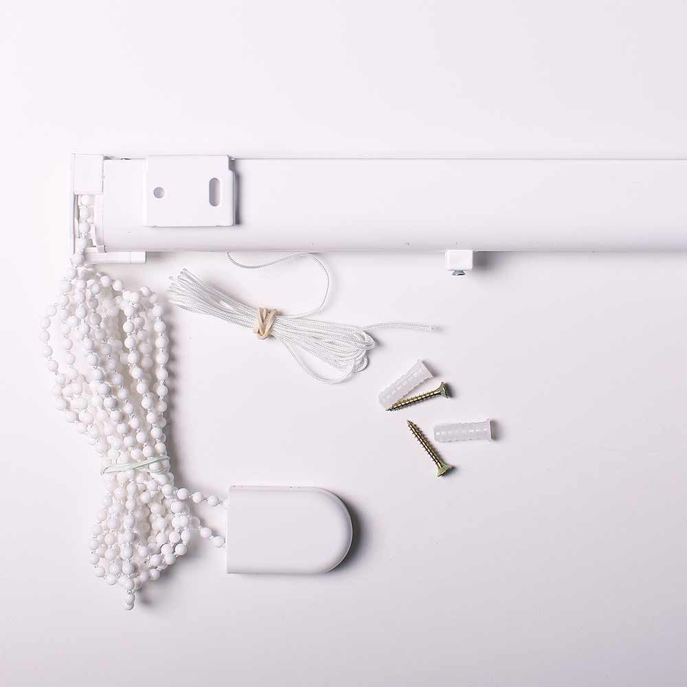 Cortina romana branca Montelino com corrente