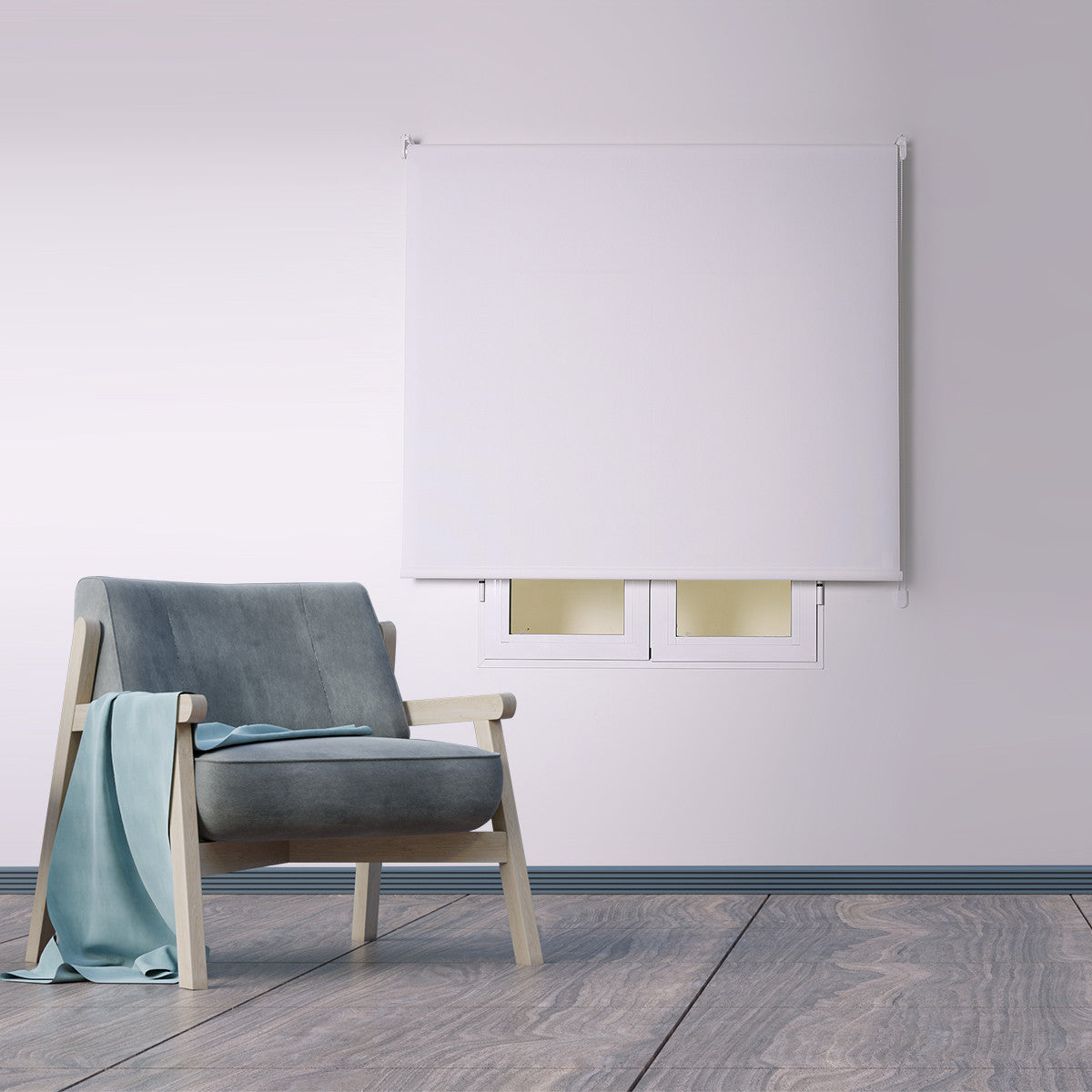 Cortina de rolo White Screen com corrente