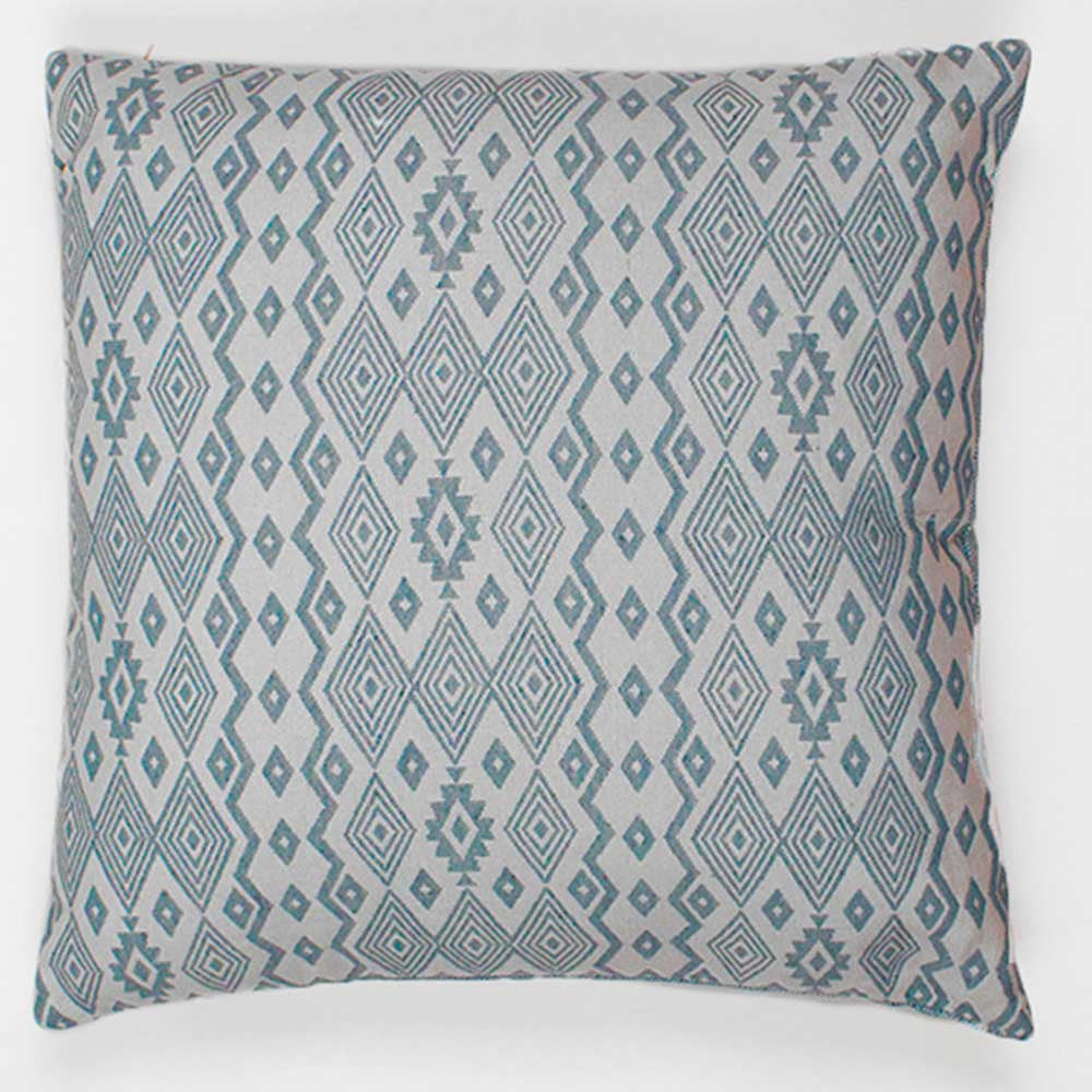 ALMOFADA EM JACQUARD MADRAS ESMERALDA - CAPA + ENCHIMENTO