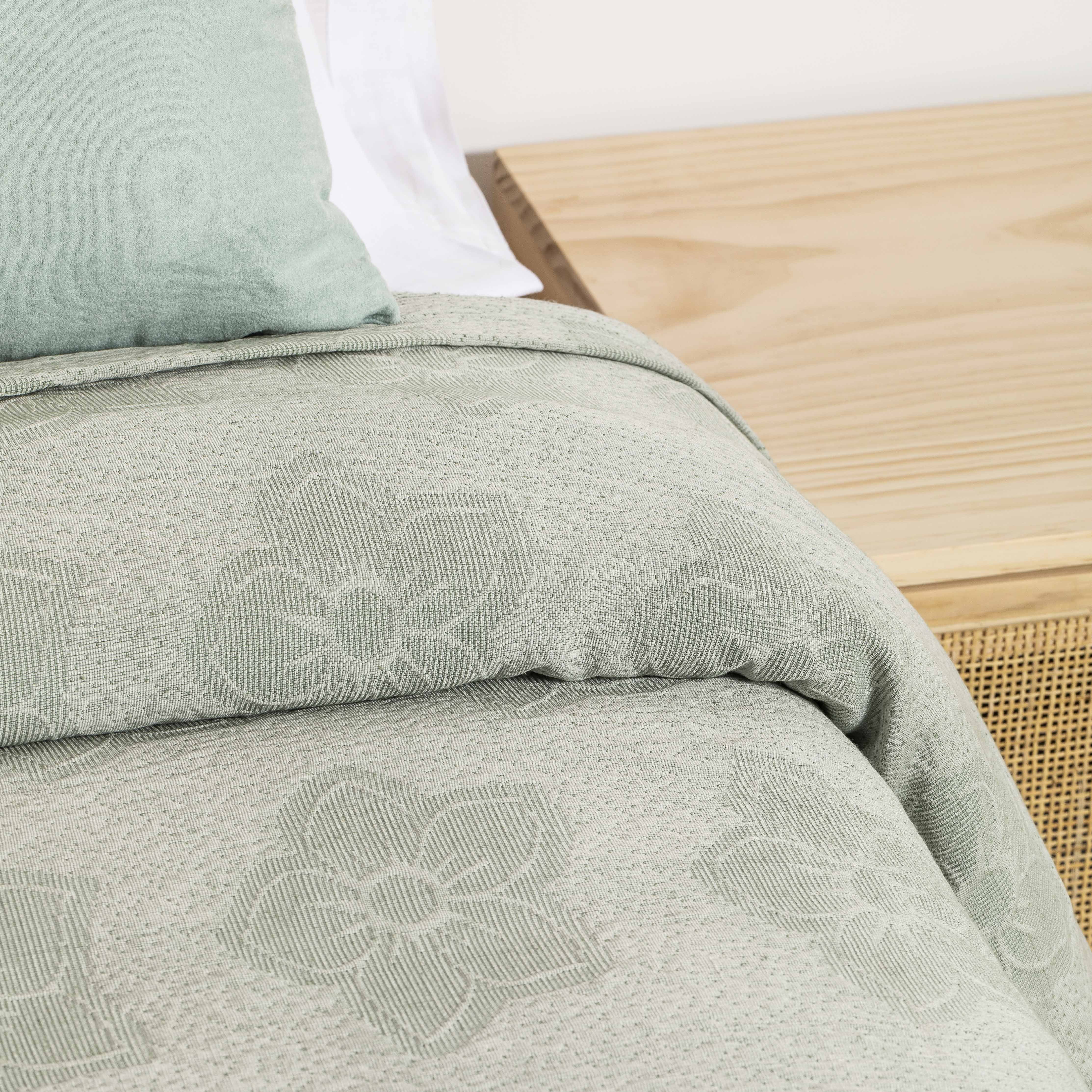 Colcha pique Flor verde