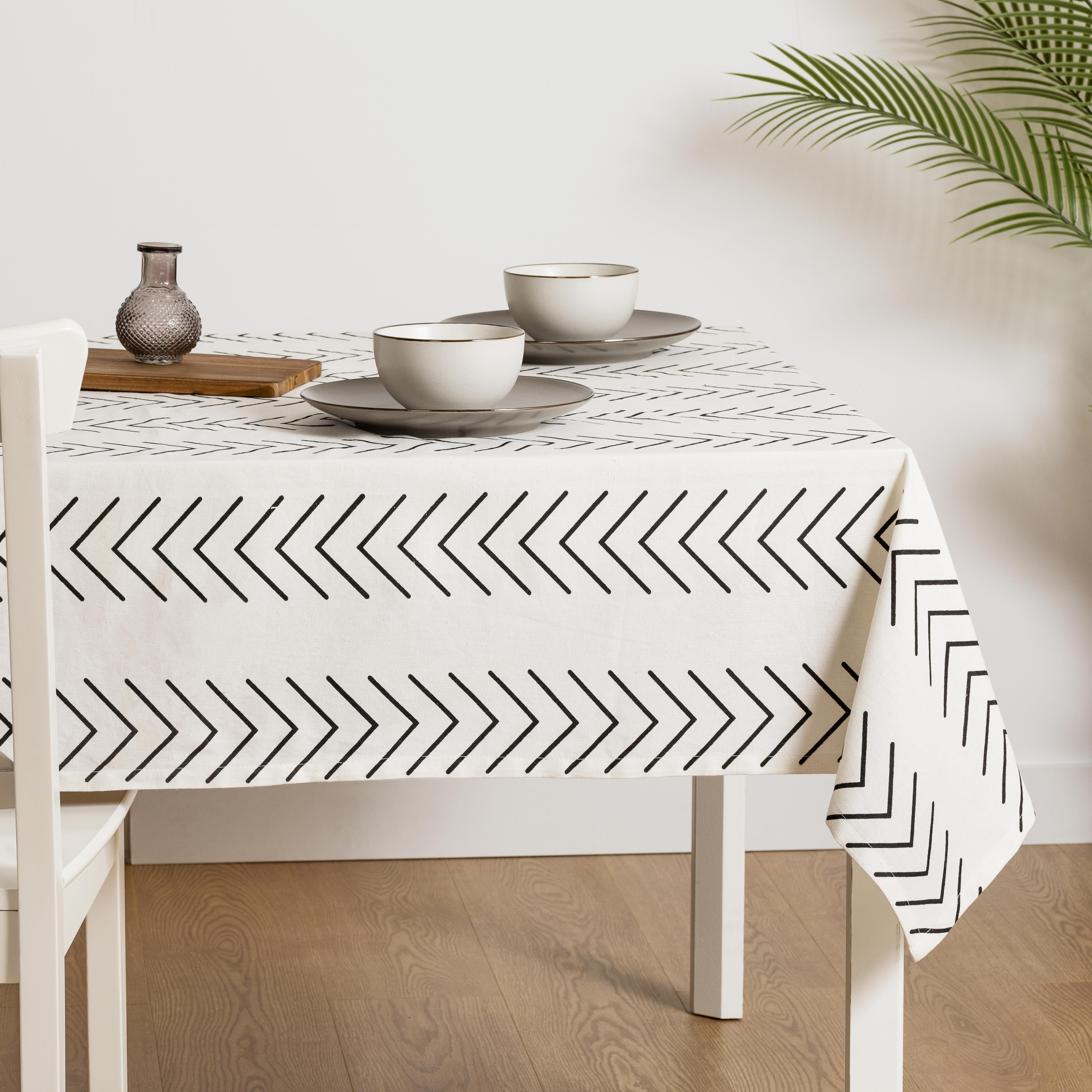 Toalha de mesa Almunzar em algodão preto