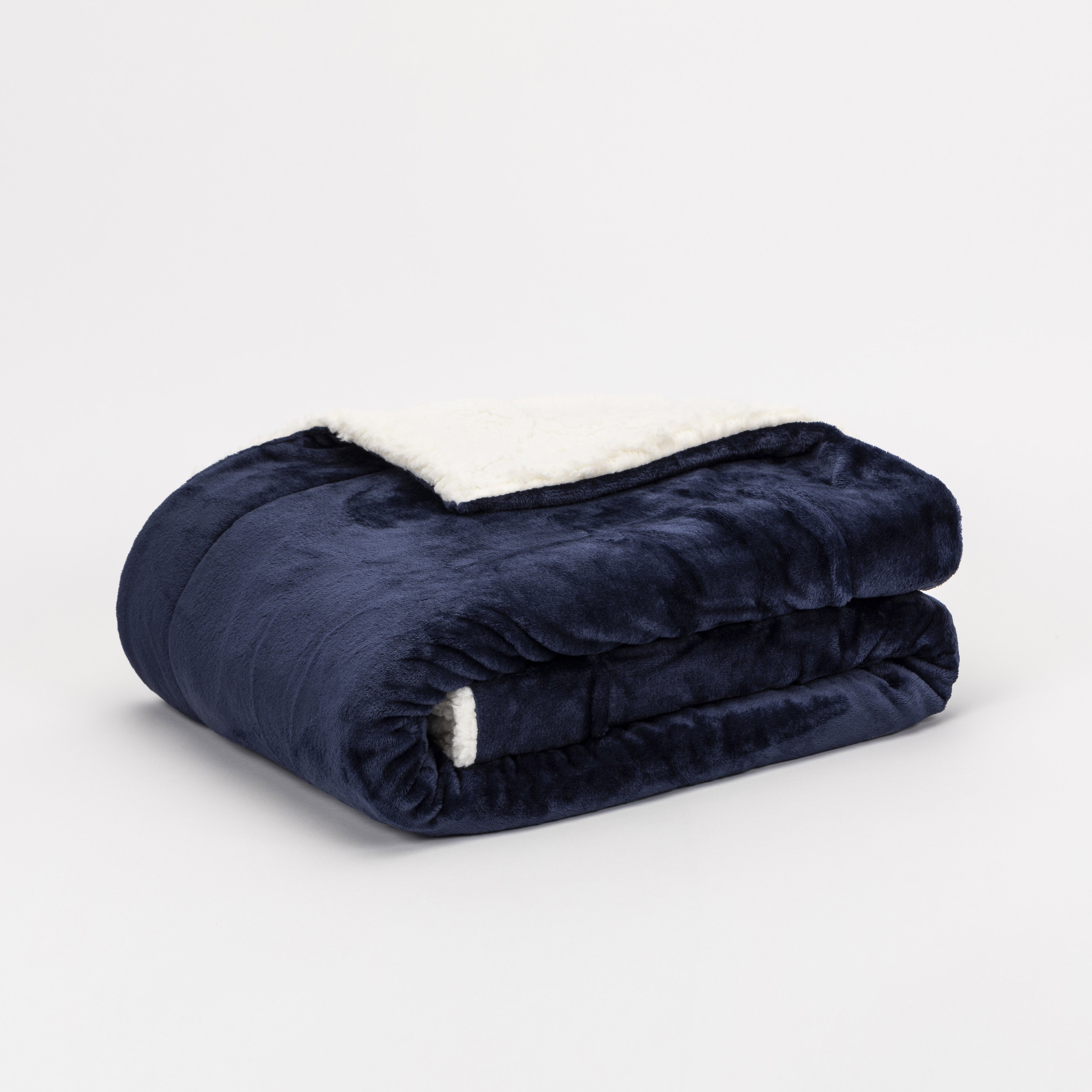 Manta velvet sherpa New azul marinho