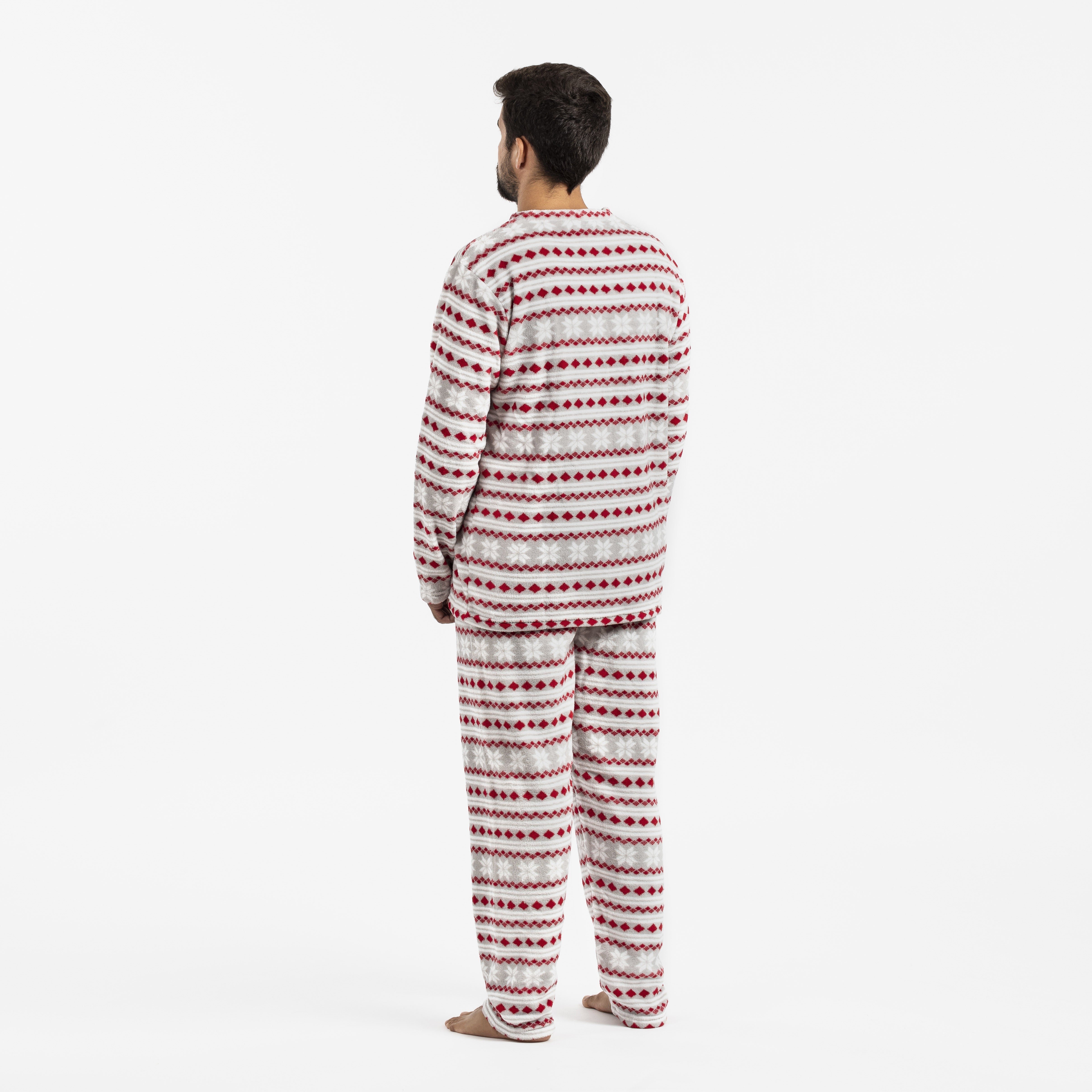 Pijama masculino de lã coral, Filipo vermelho