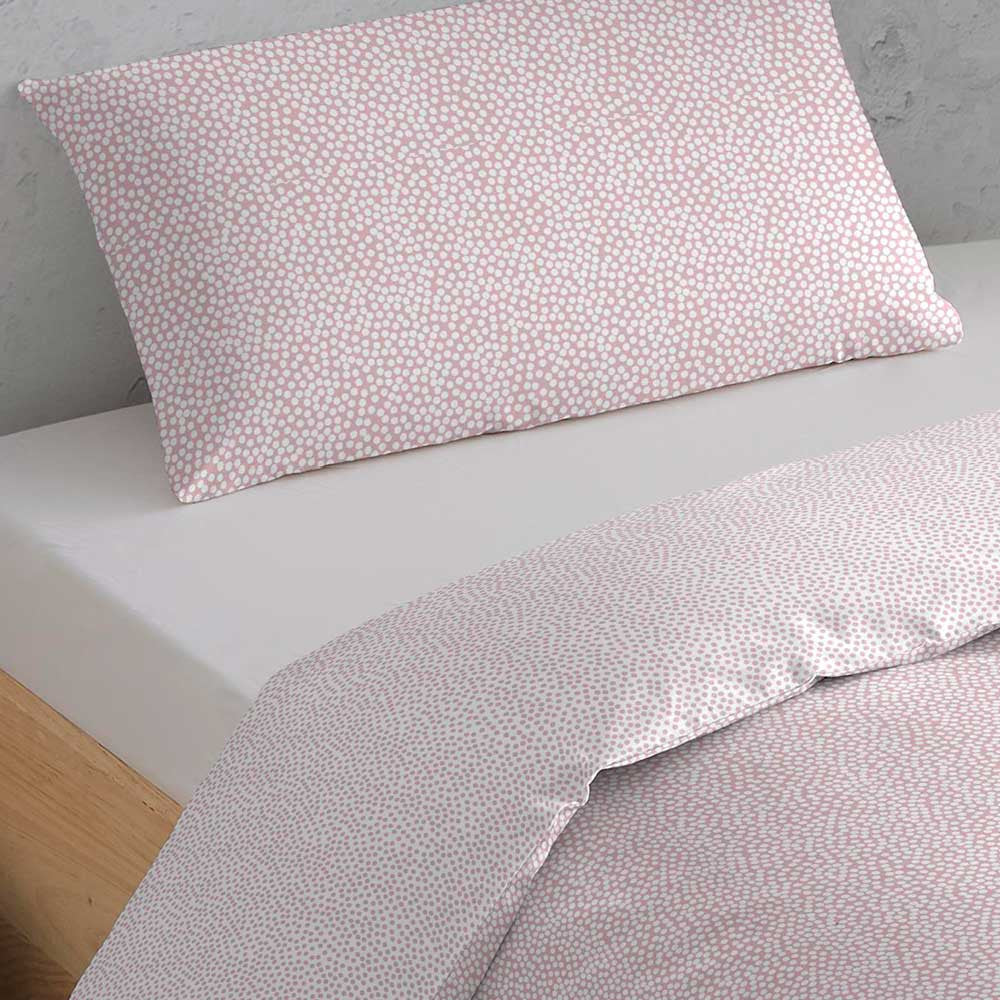 Capa de edredom de casal Cloti em algodão rosa claro