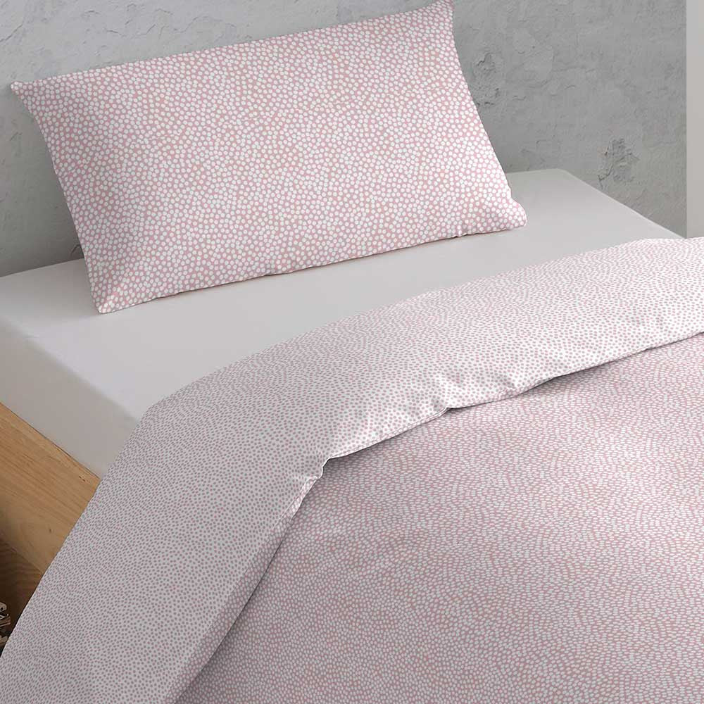 Capa de edredom de casal Cloti em algodão rosa claro