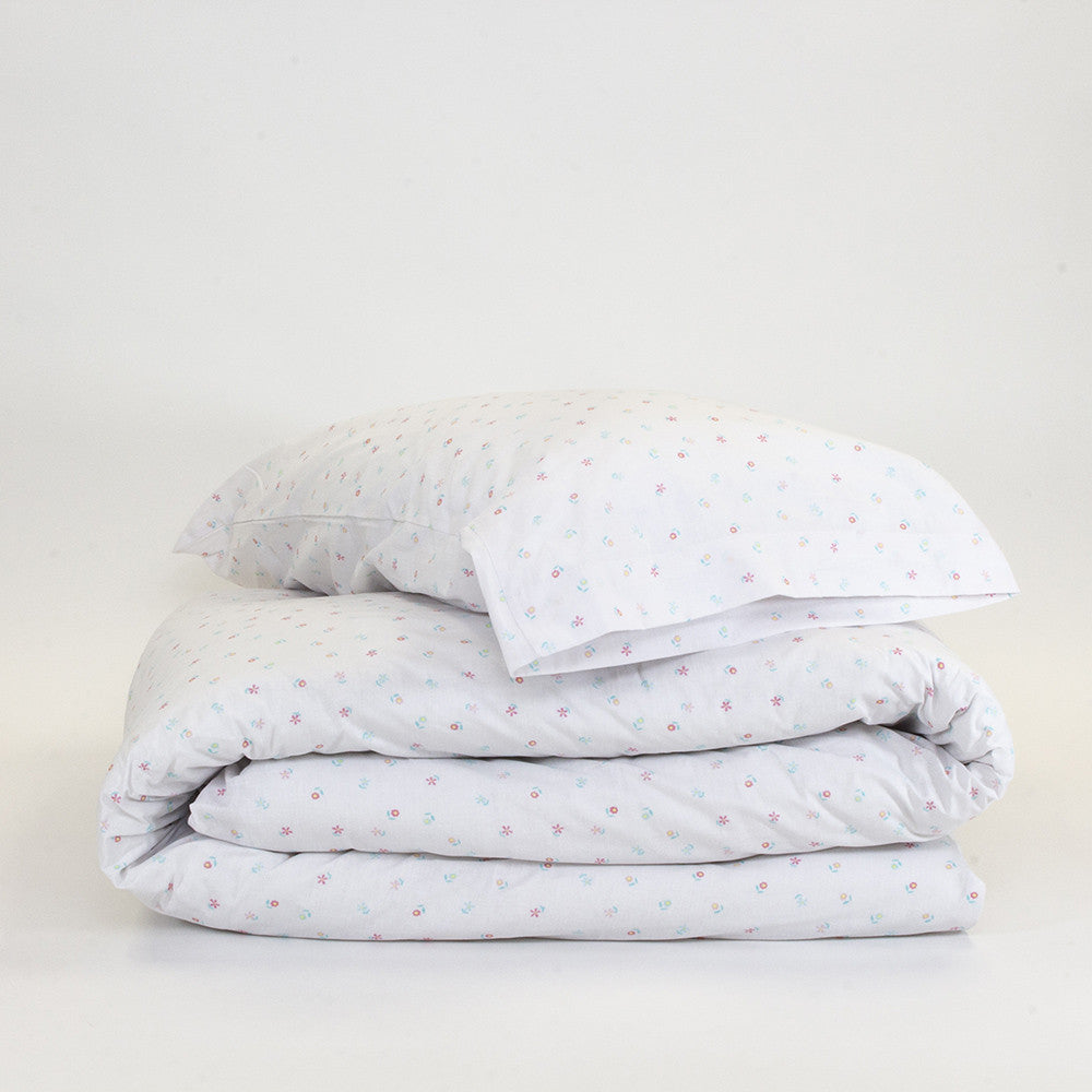 Capa de edredom de algodão Priscila para solteiro