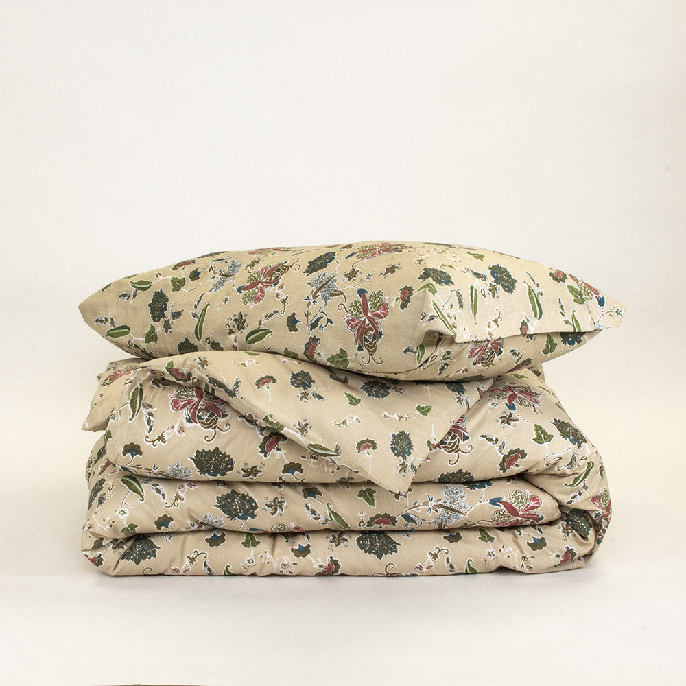 Capa de edredom de solteiro María na cor verde militar