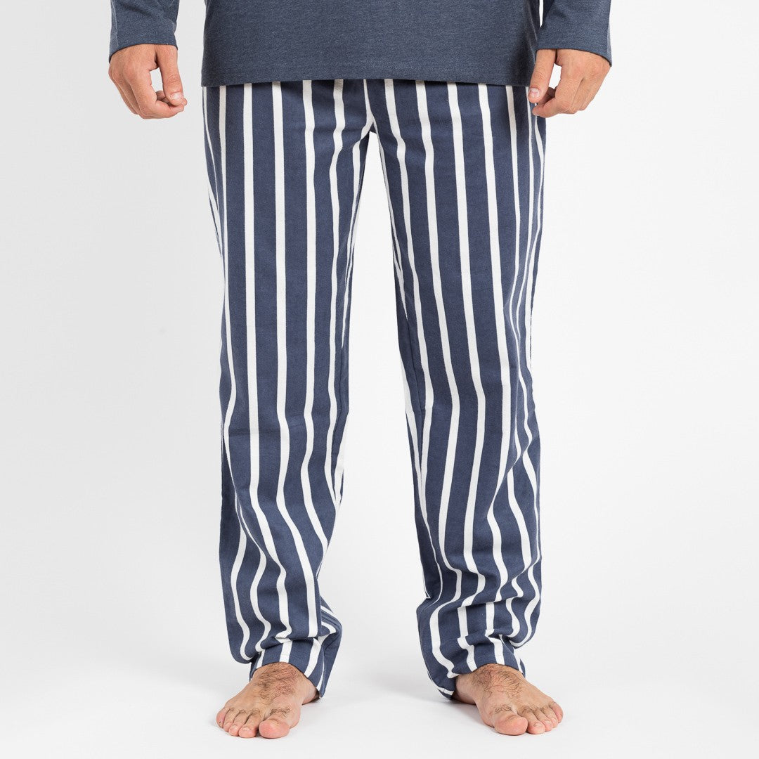 Pijama masculino de flanela azul Palermo
