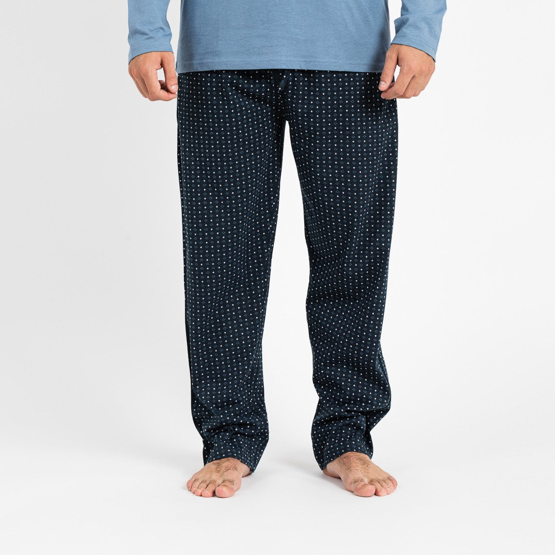 Pijama masculino de flanela, Indigo Diamond