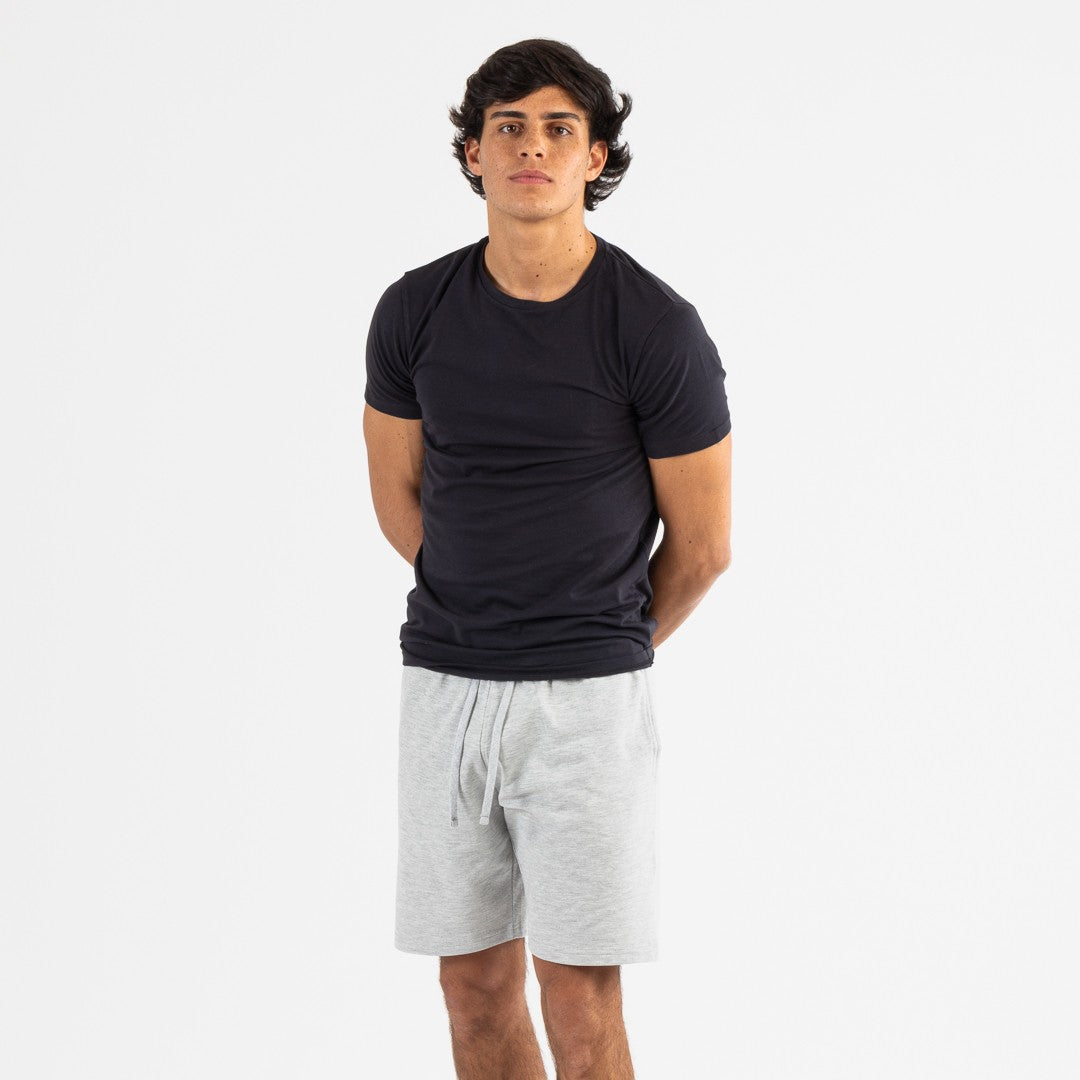 Conjunto de treino curto masculino, azul marinho - cinza