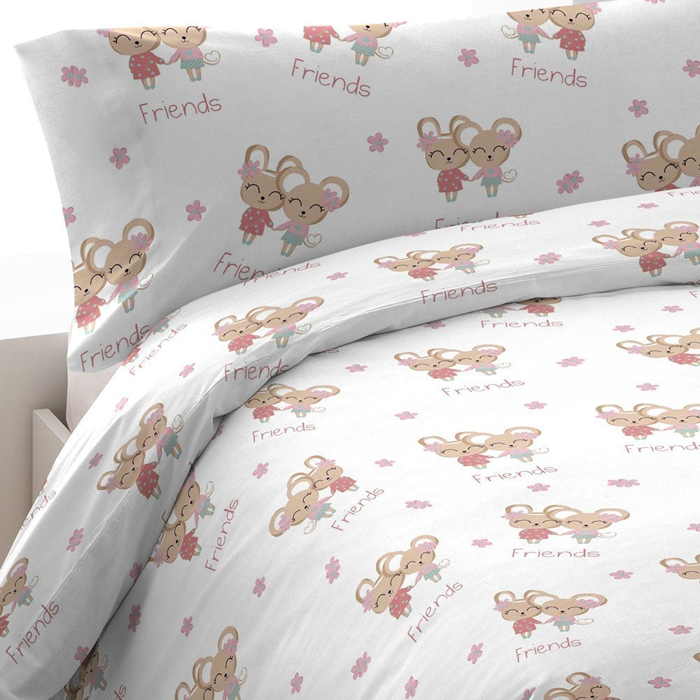 Capa de edredom Friends rosa 90 algodão