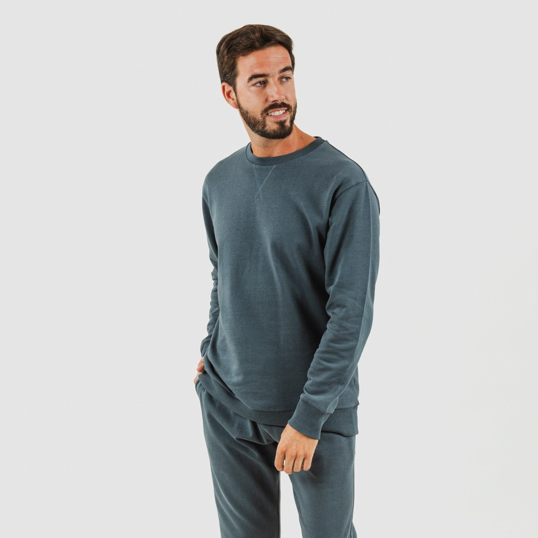 Conjunto de treino masculino em algodão verde menta