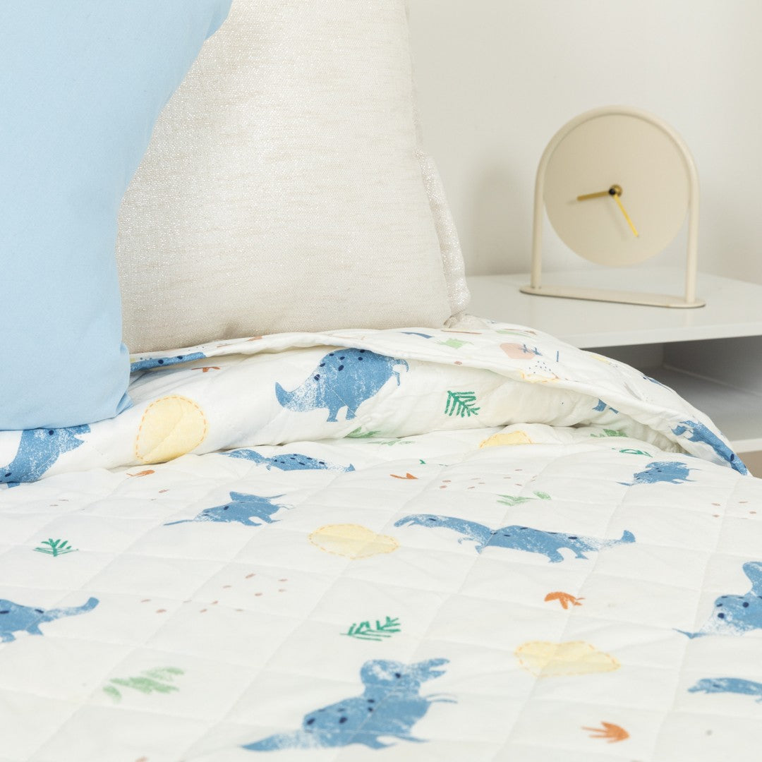 Colcha bouti Indigo dinosaur