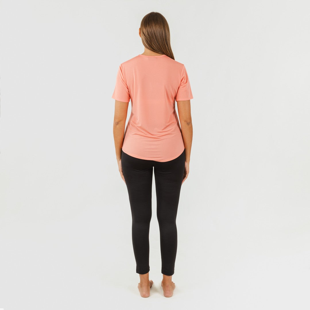 Conjunto esportivo feminino de leggings compridas laranja/preto