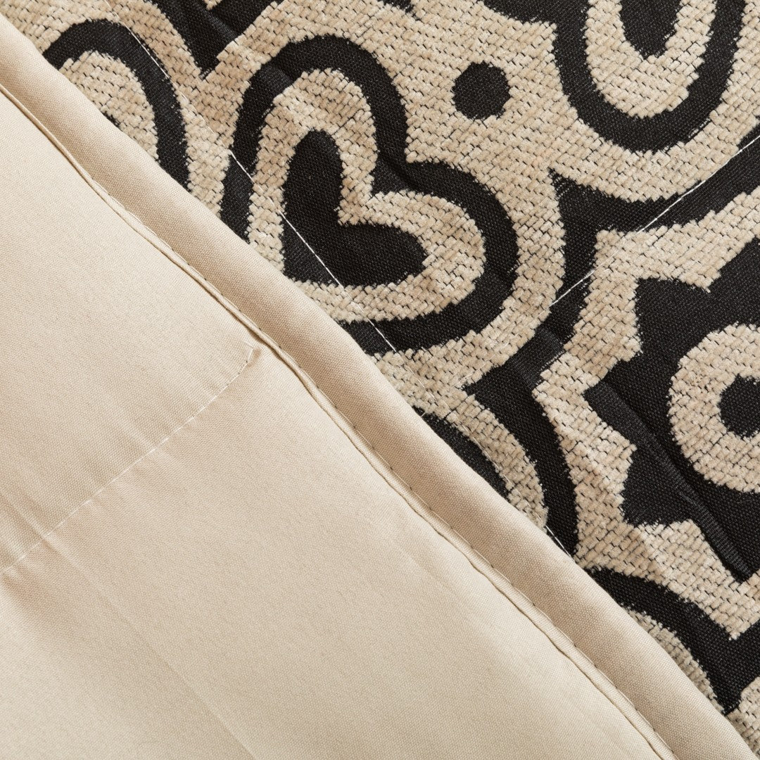 Colcha jacquard chenilla Capri bege negro - 120gr