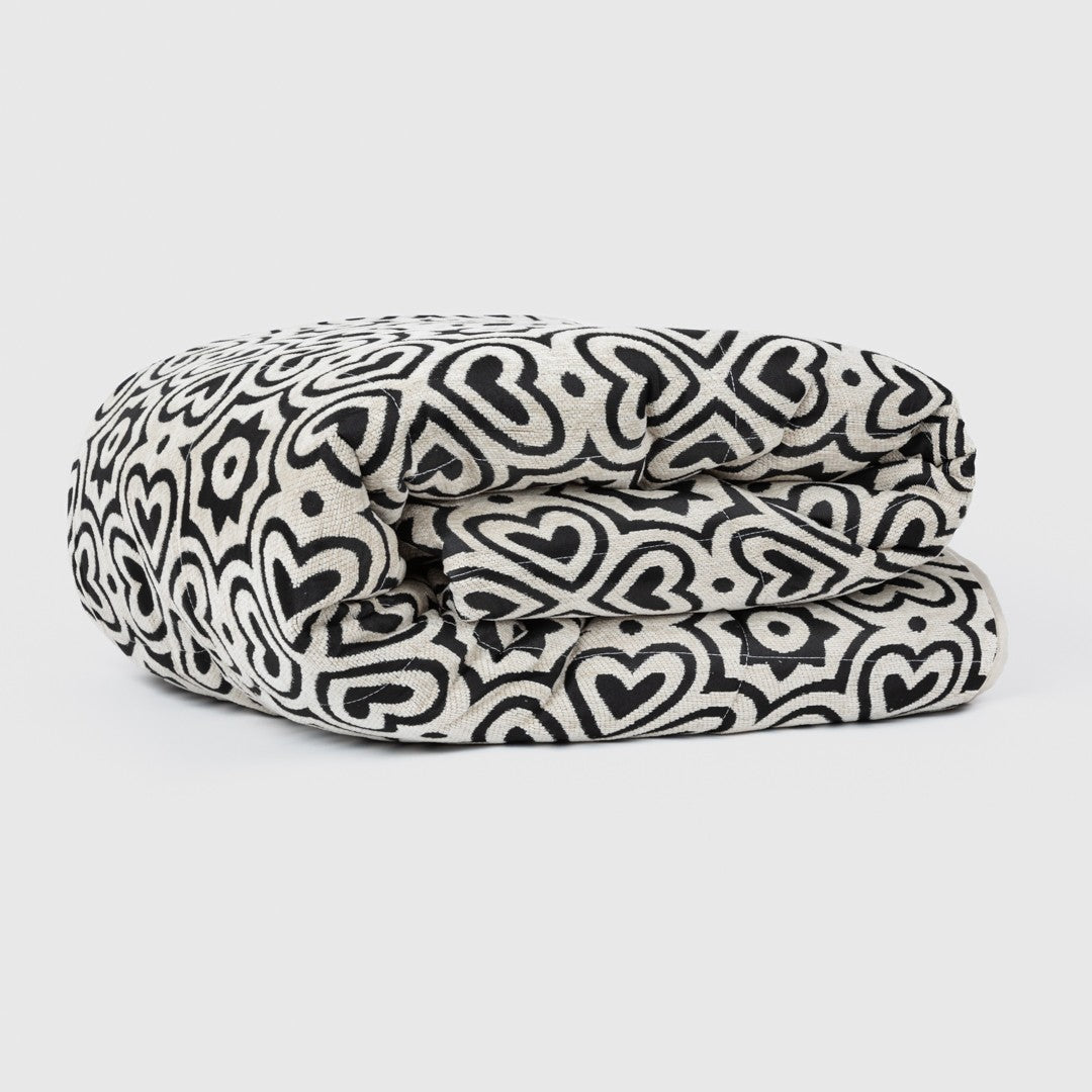 Colcha jacquard chenilla Capri bege negro - 120gr