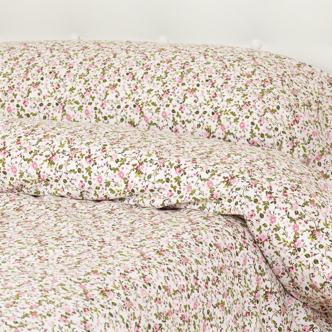 Capa nórdica de algodão rosa Pia