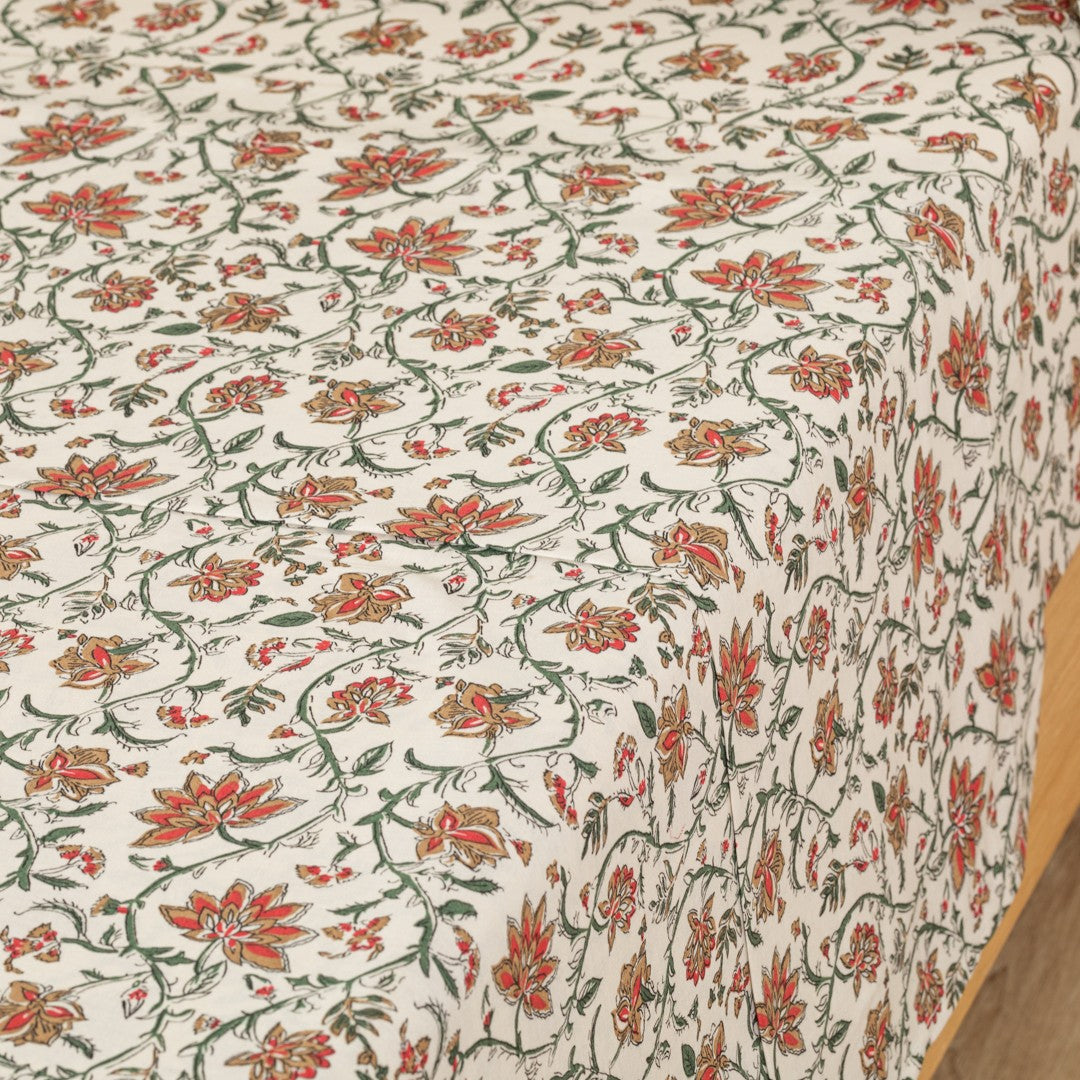 Jogo de lençóis algodão Isabel cor telha