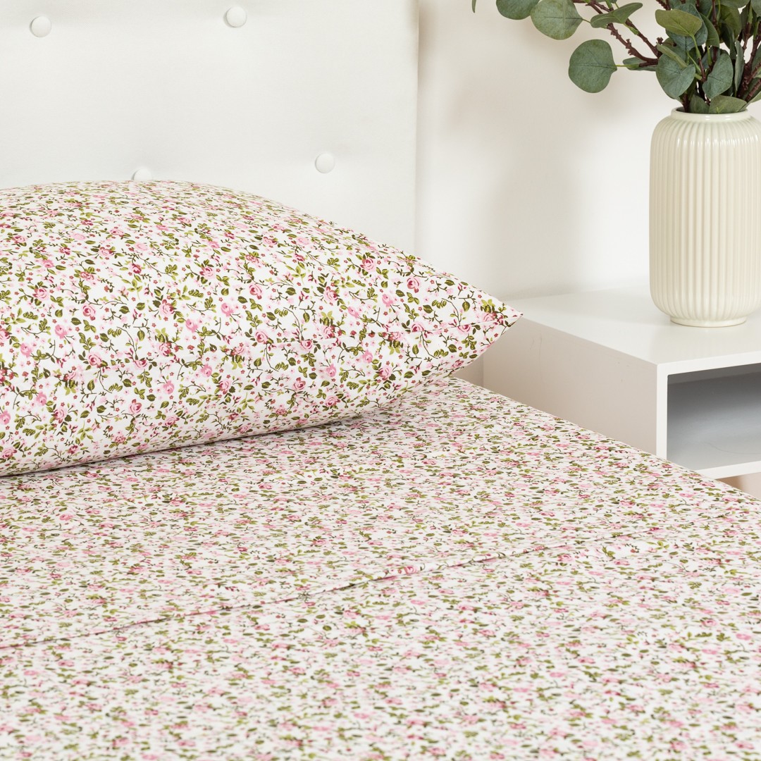 Jogo de lençóis algodão Pia rosa