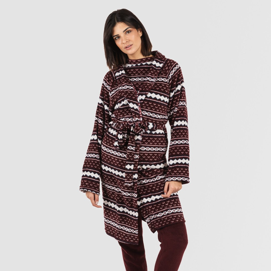 Robe Cronos em tom borgonha coral