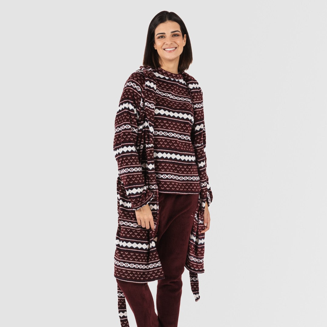 Robe Cronos em tom borgonha coral