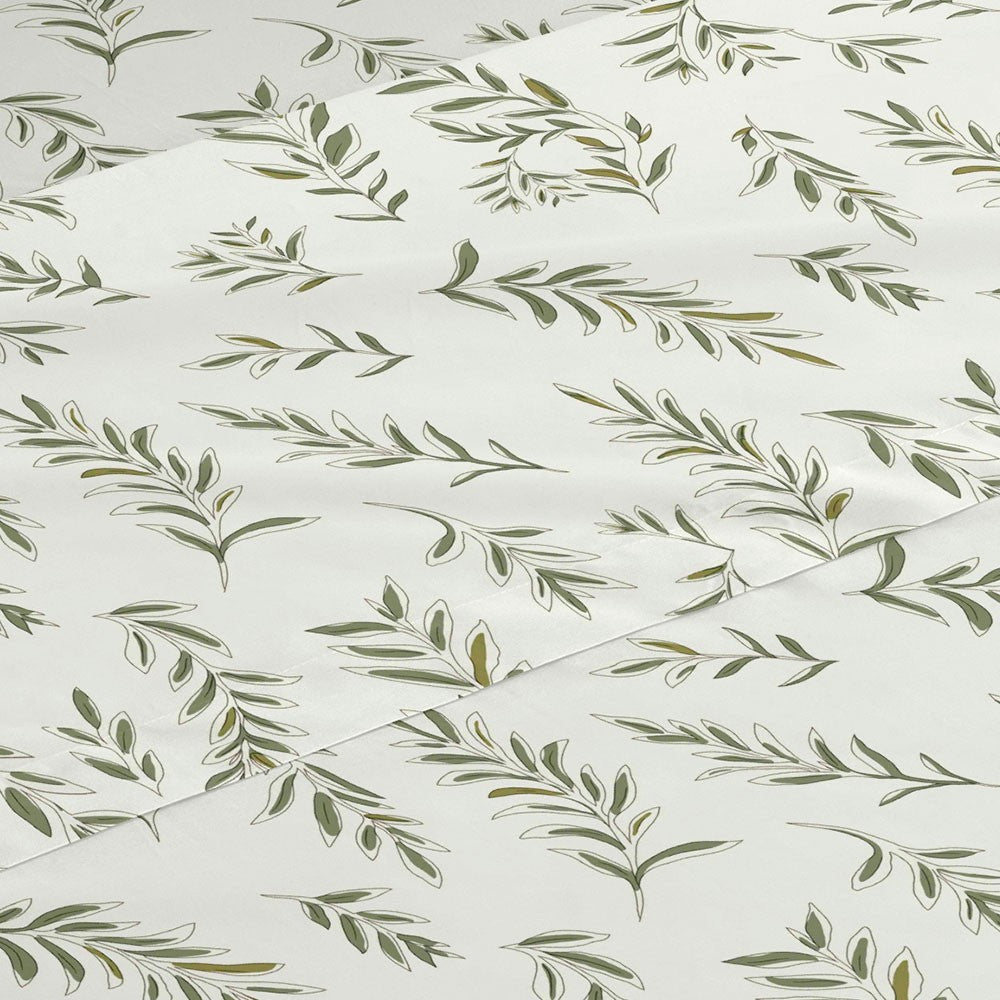 Jogo de lençóis algodão Caliope verde caça