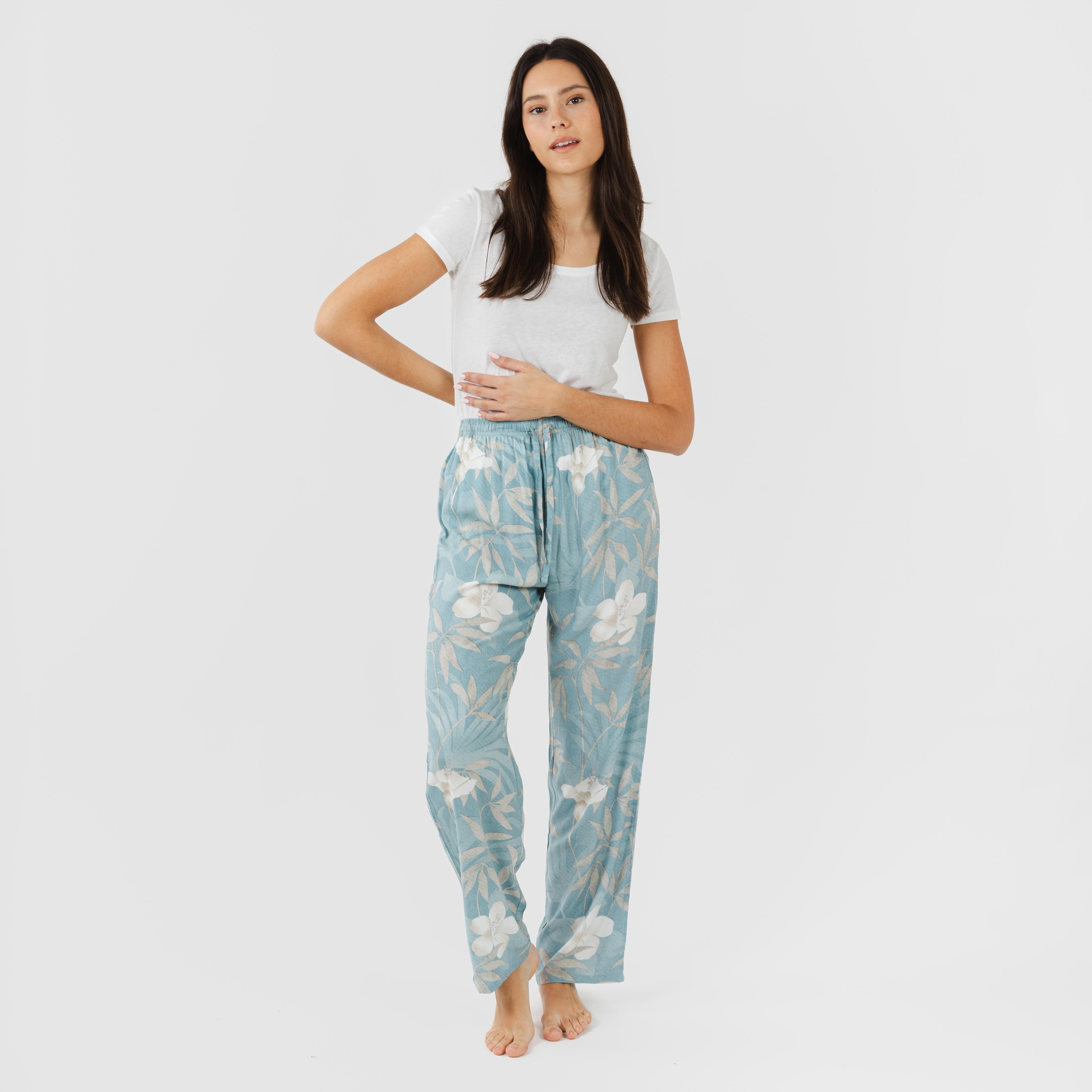 Calças Denia em viscose azul