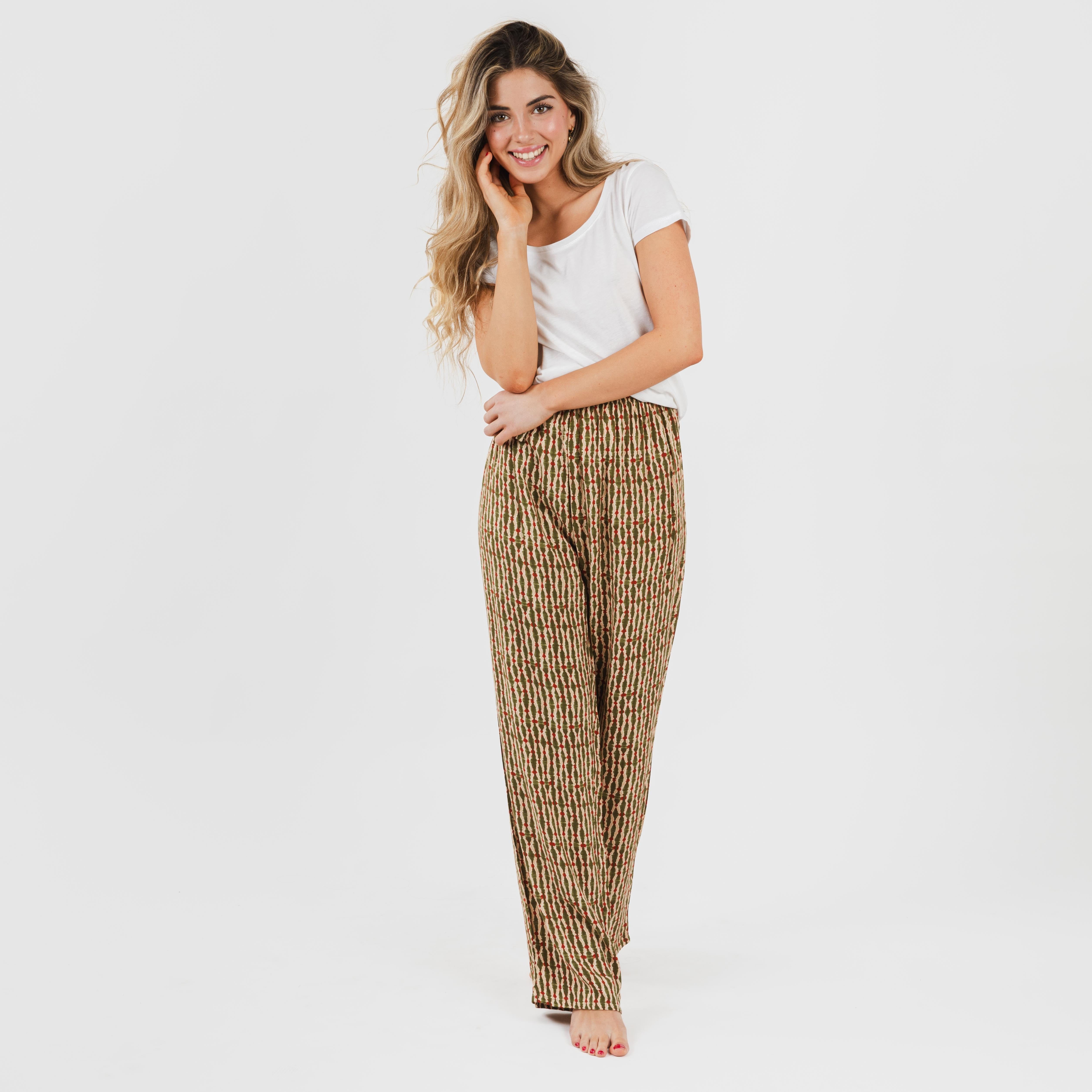 Calças de viscose para caça Erina verde