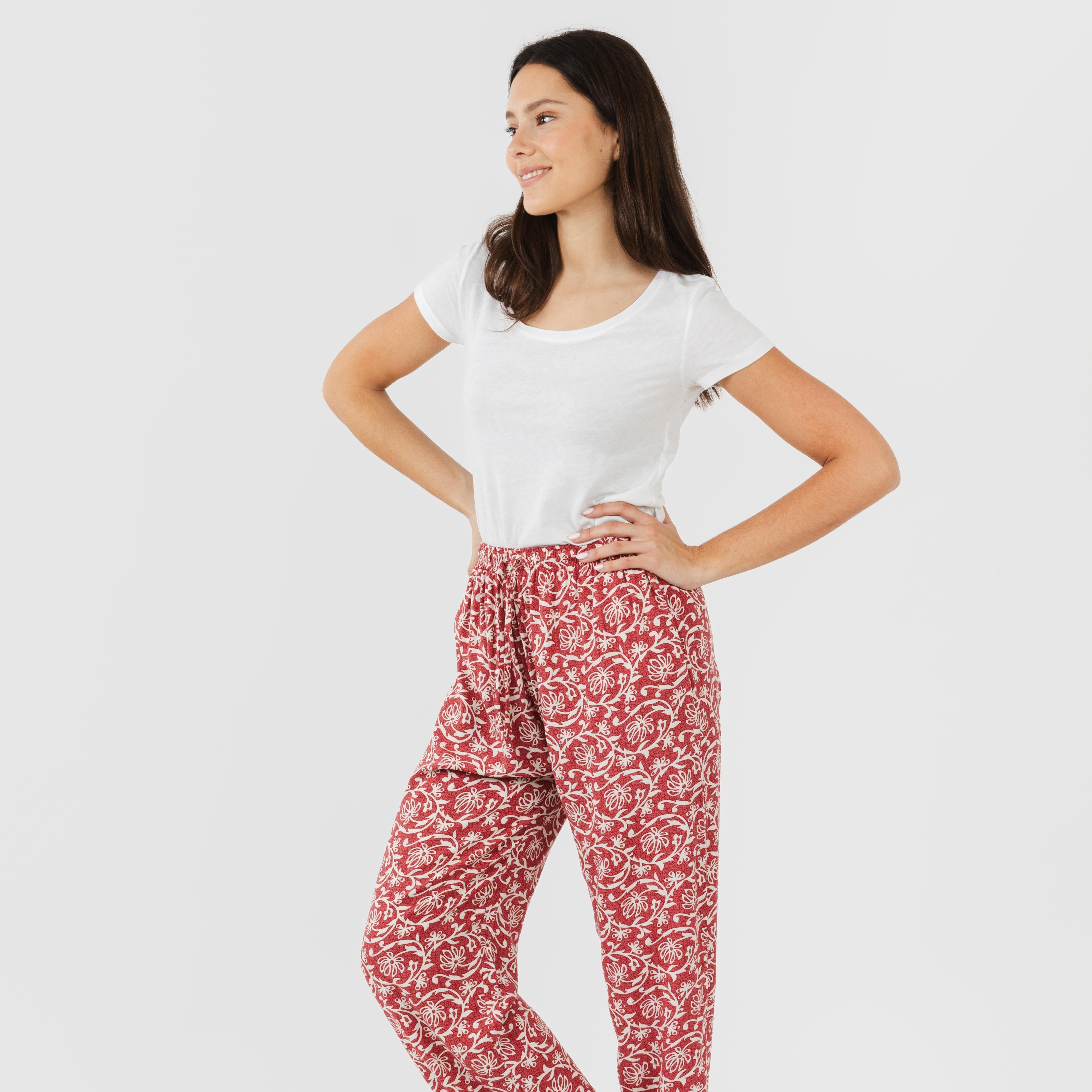 Calças de viscose Queen Marsala