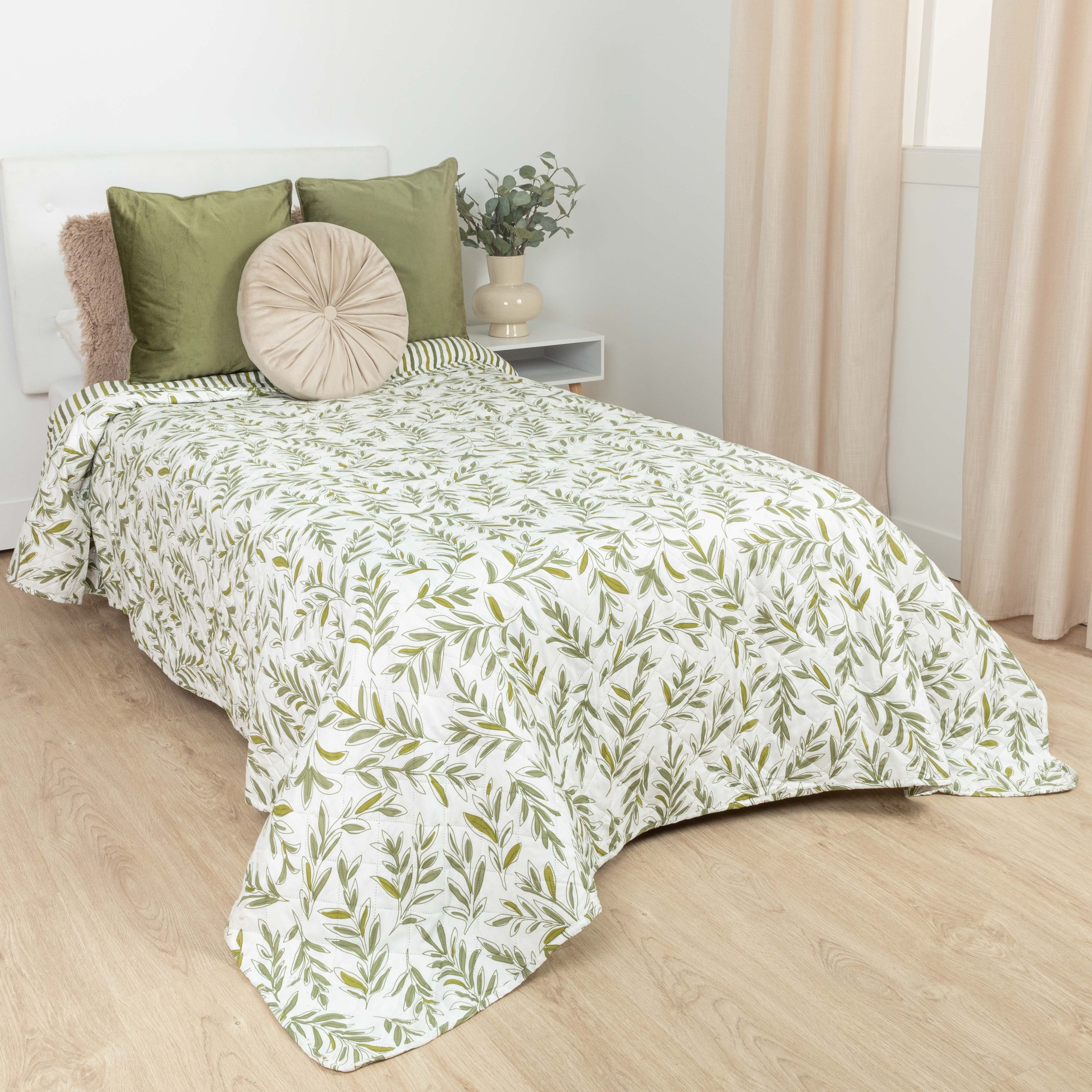 Colcha bouti Caliope verde caceria