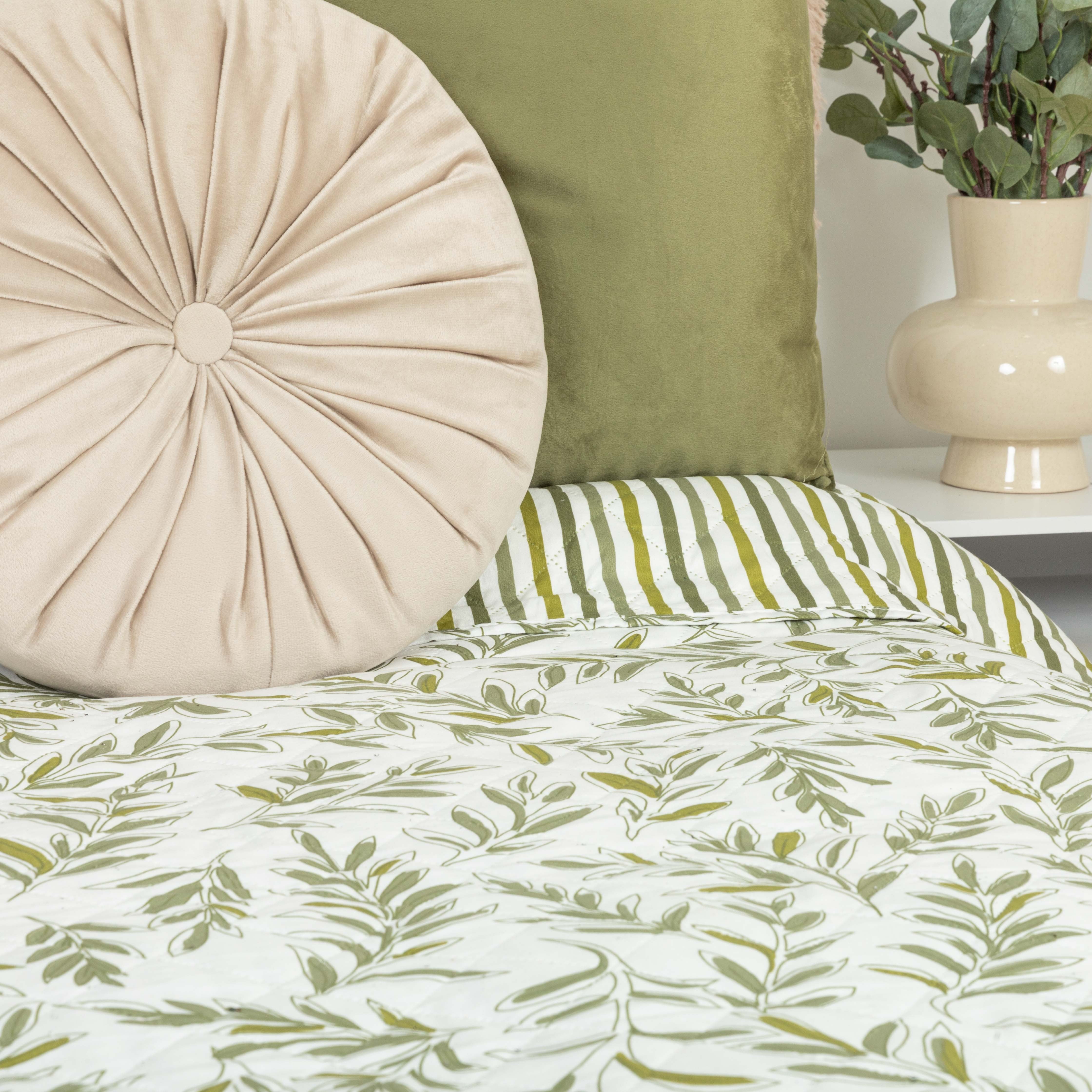 Colcha bouti Caliope verde caceria