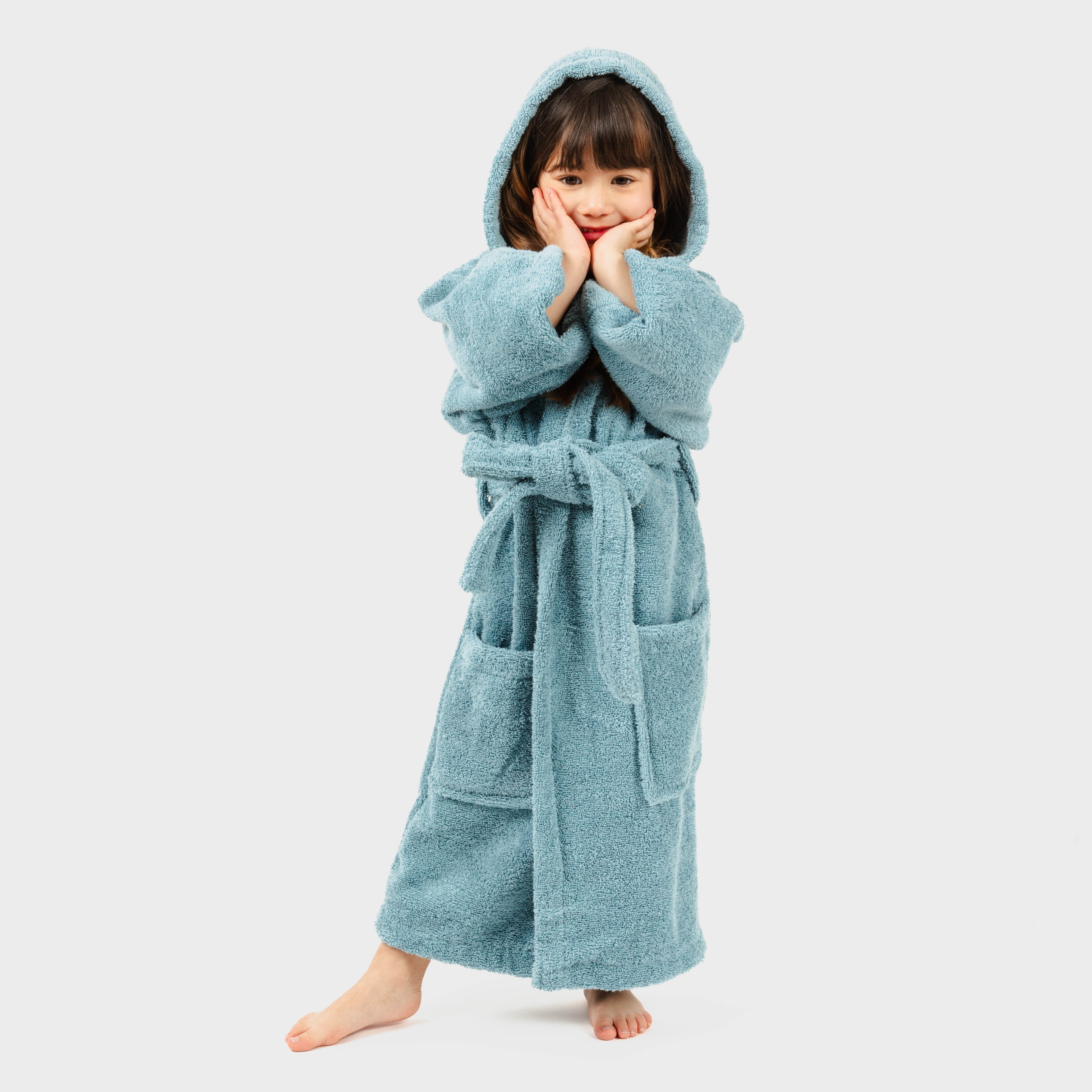 Roupão liso, azul-turquesa, 450g, infantil