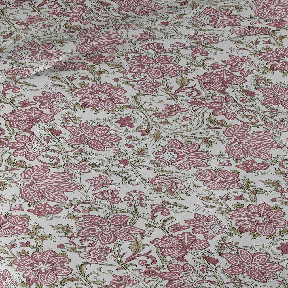 Jogo de lençol de algodão Camelia marsala