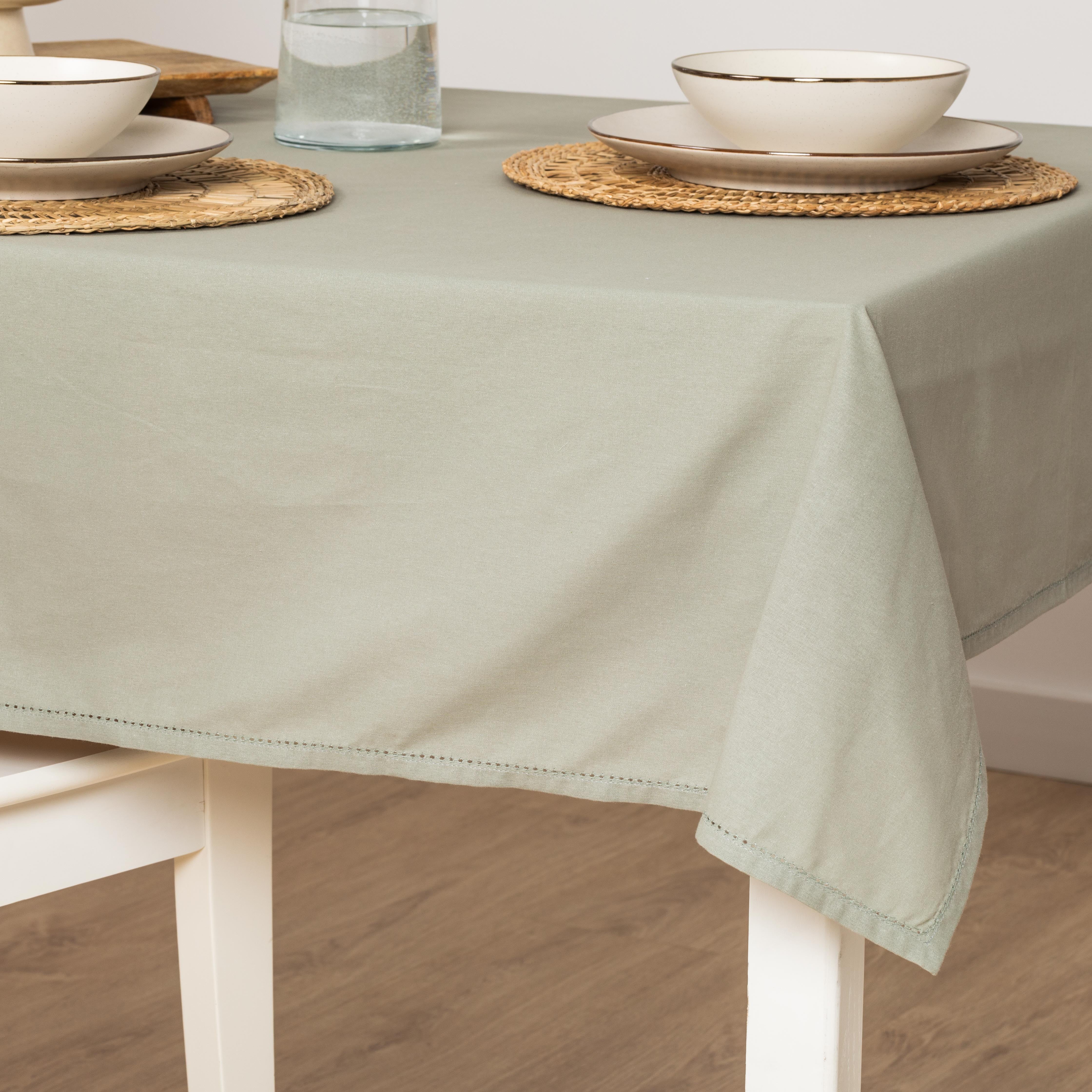 Toalha de mesa lisa de algodão resistente a manchas