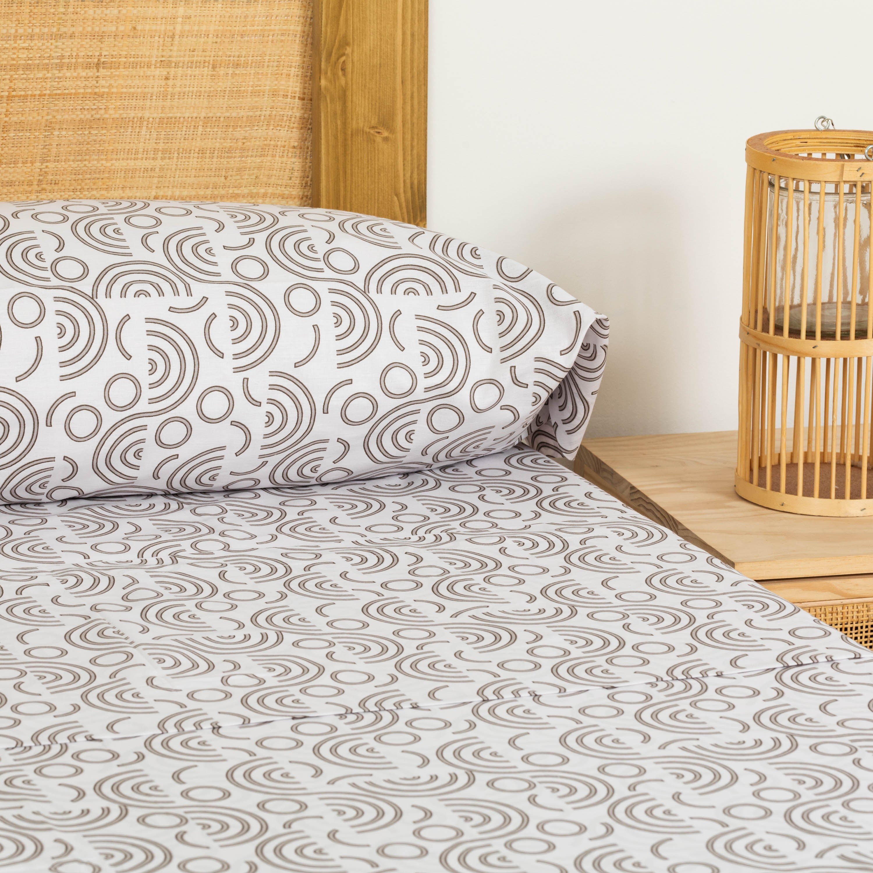 Conjunto de lençóis de algodão cinza Rubeus