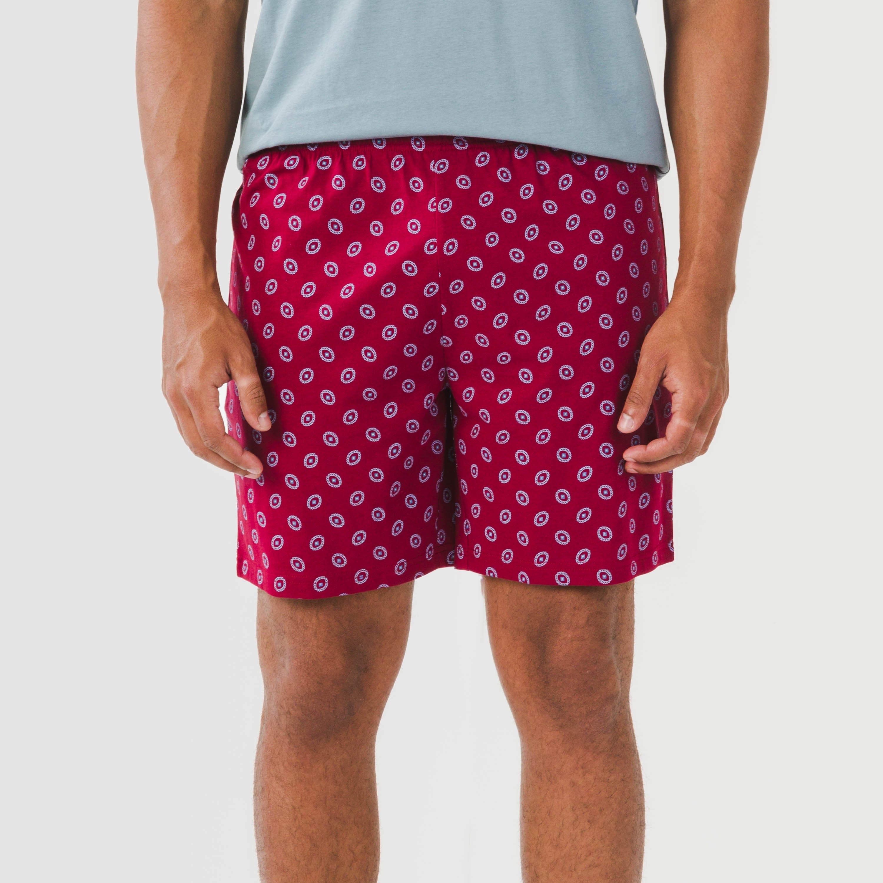 Pijama curto masculino Benetto em algodão, azul