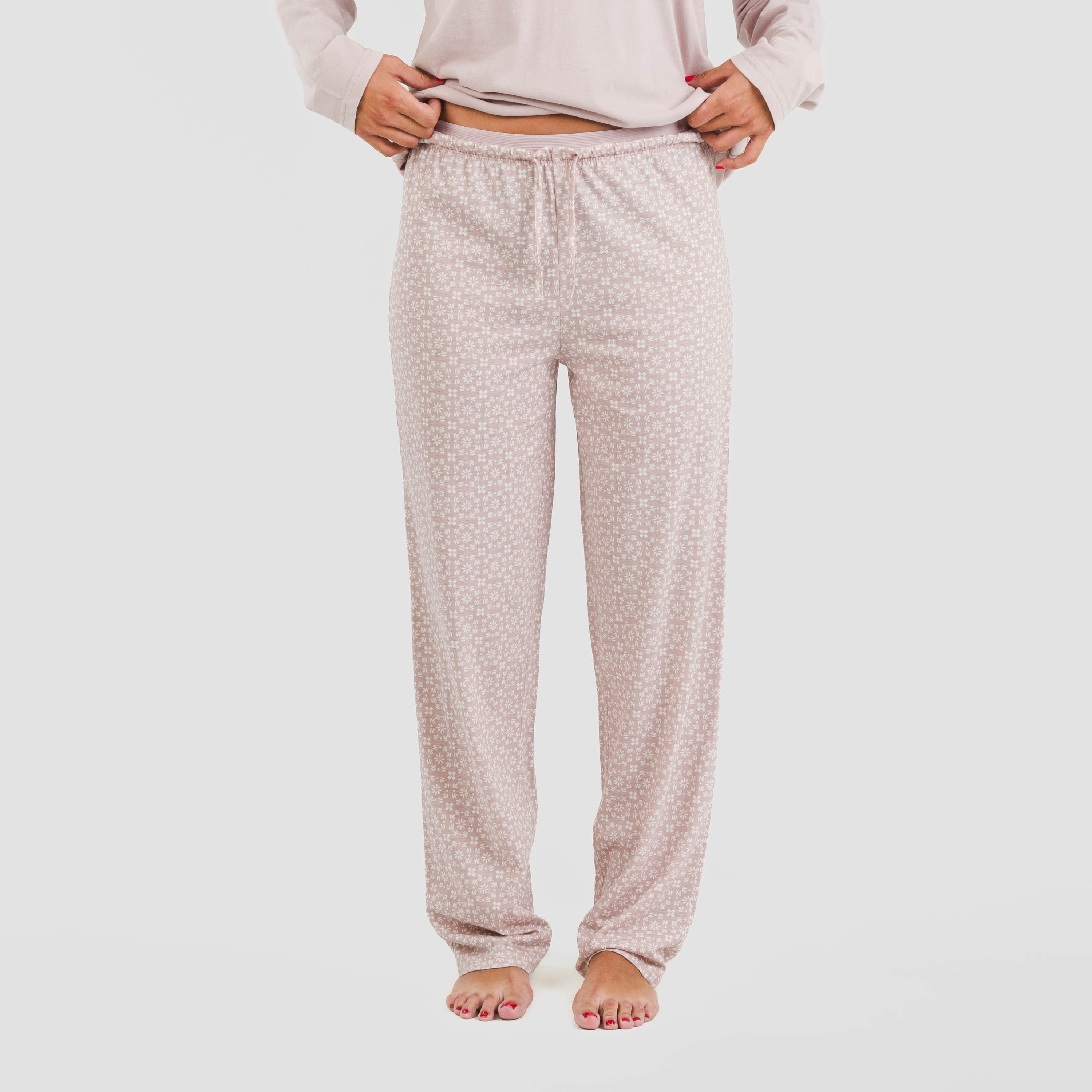 Pijama comprido de algodão Madrigal Marsala