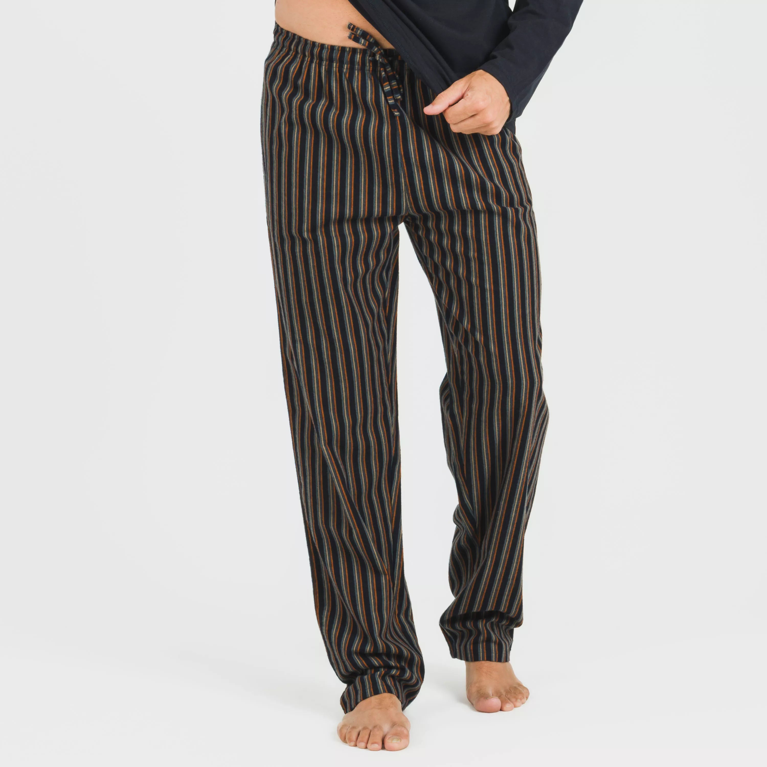 Pijama masculino de flanela listrado azul marinho Vermont