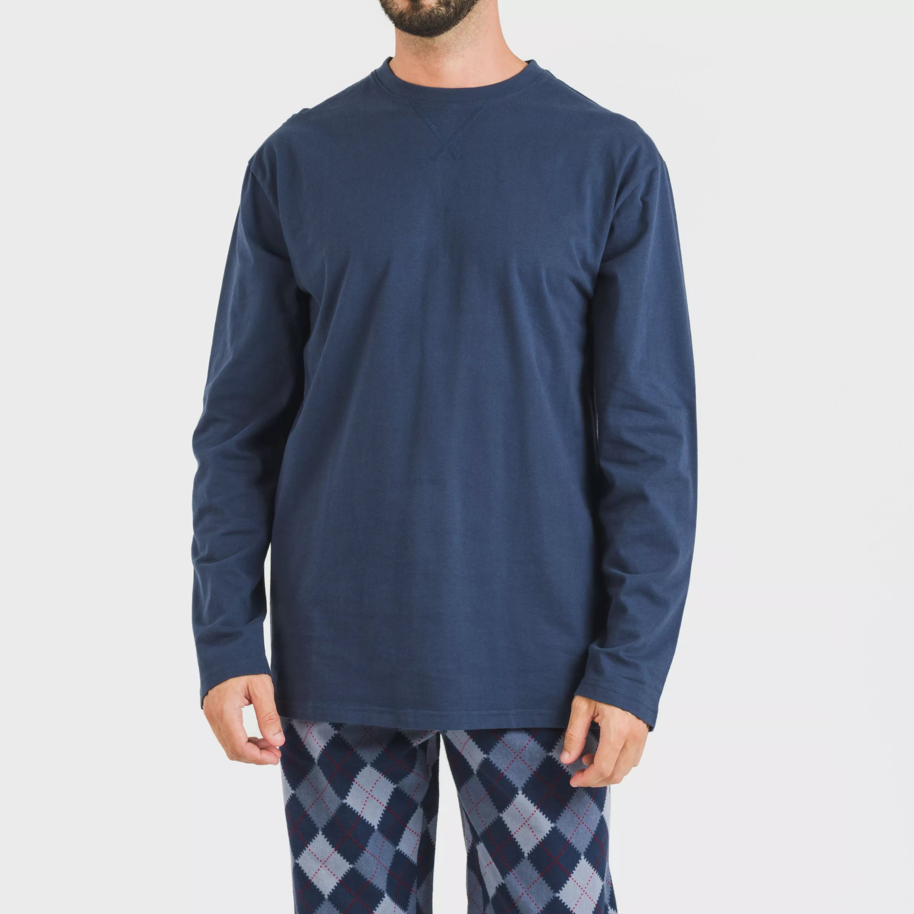 Pijama de flanela masculino Darsiriki, azul