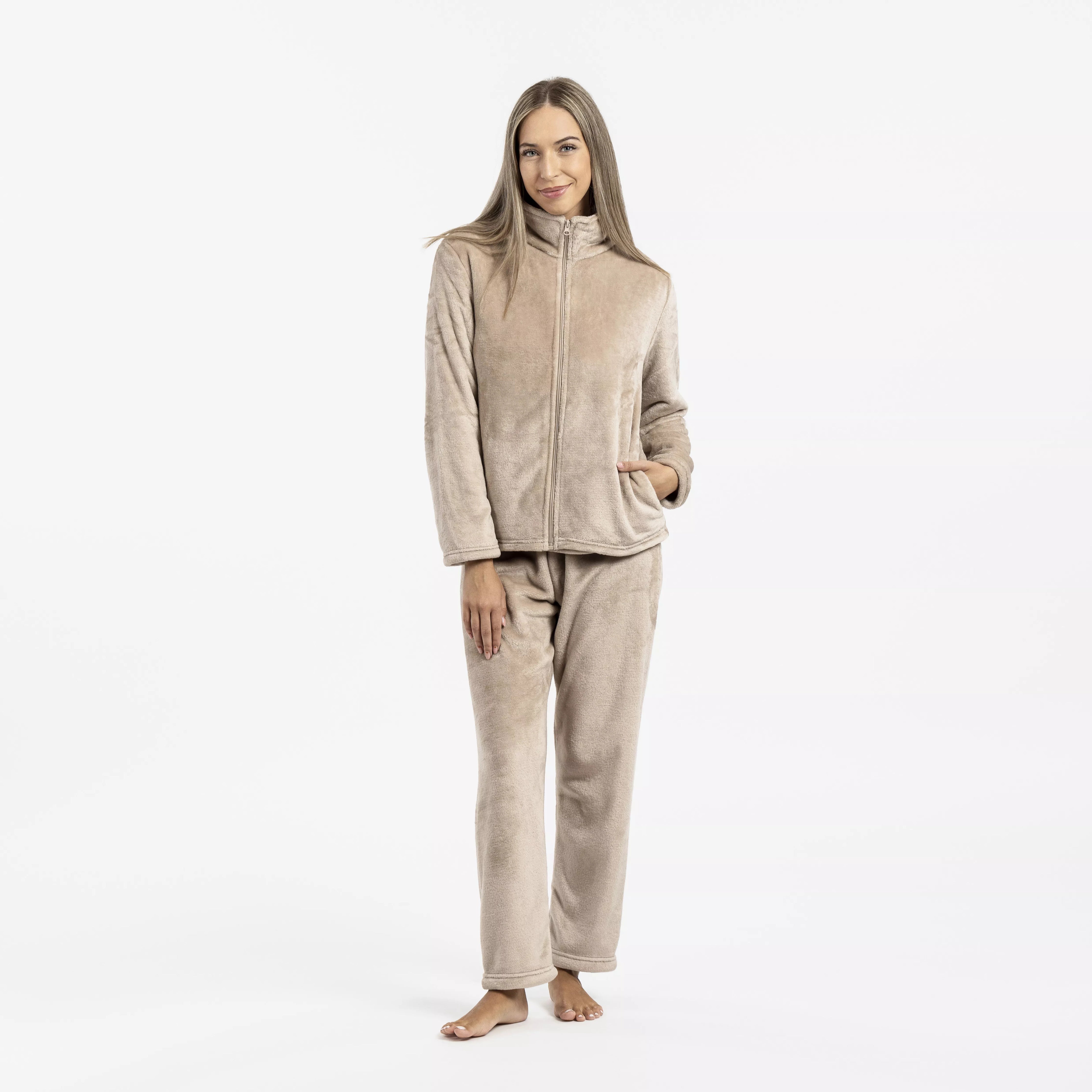 Moletom de veludo bege