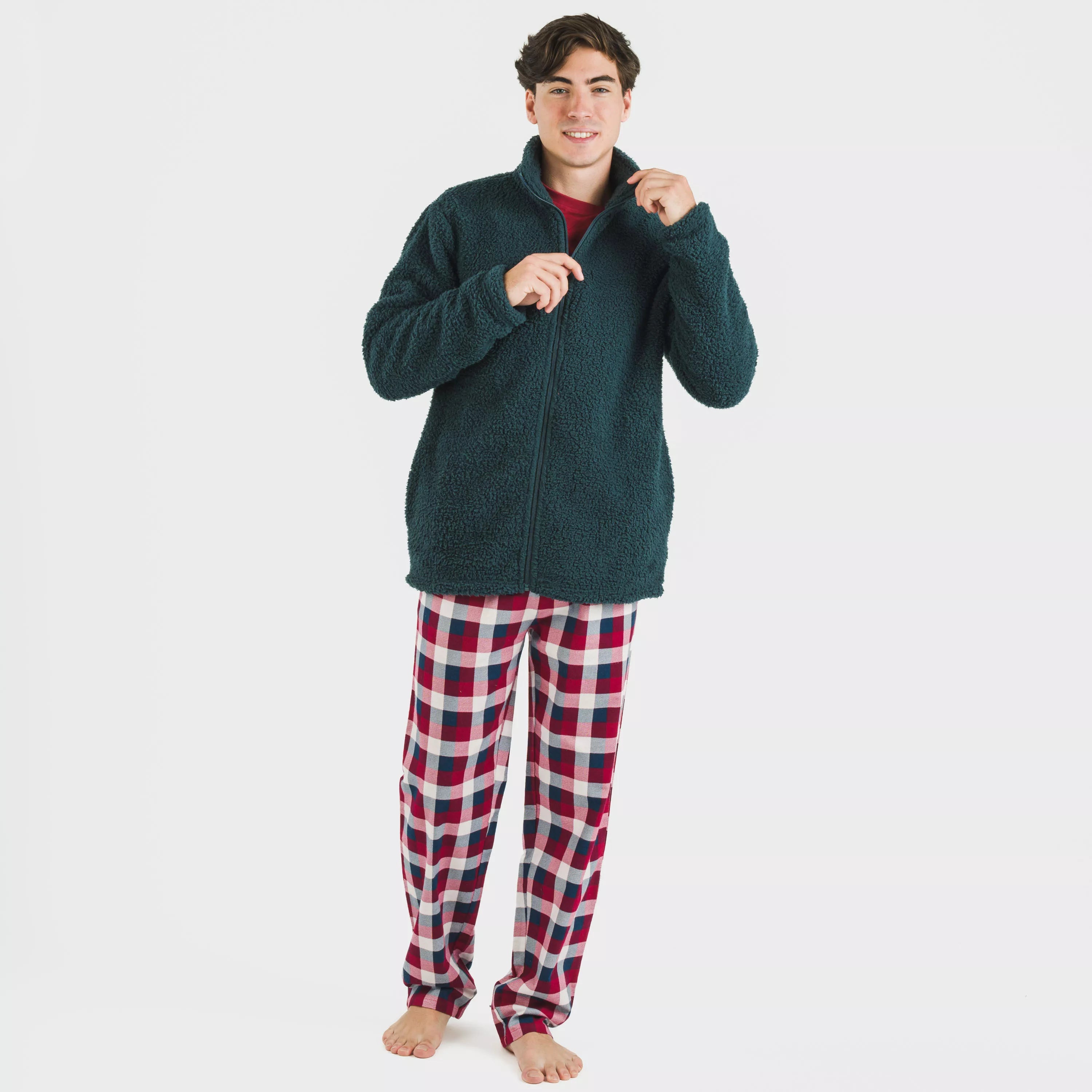 Moletom masculino liso de sherpa