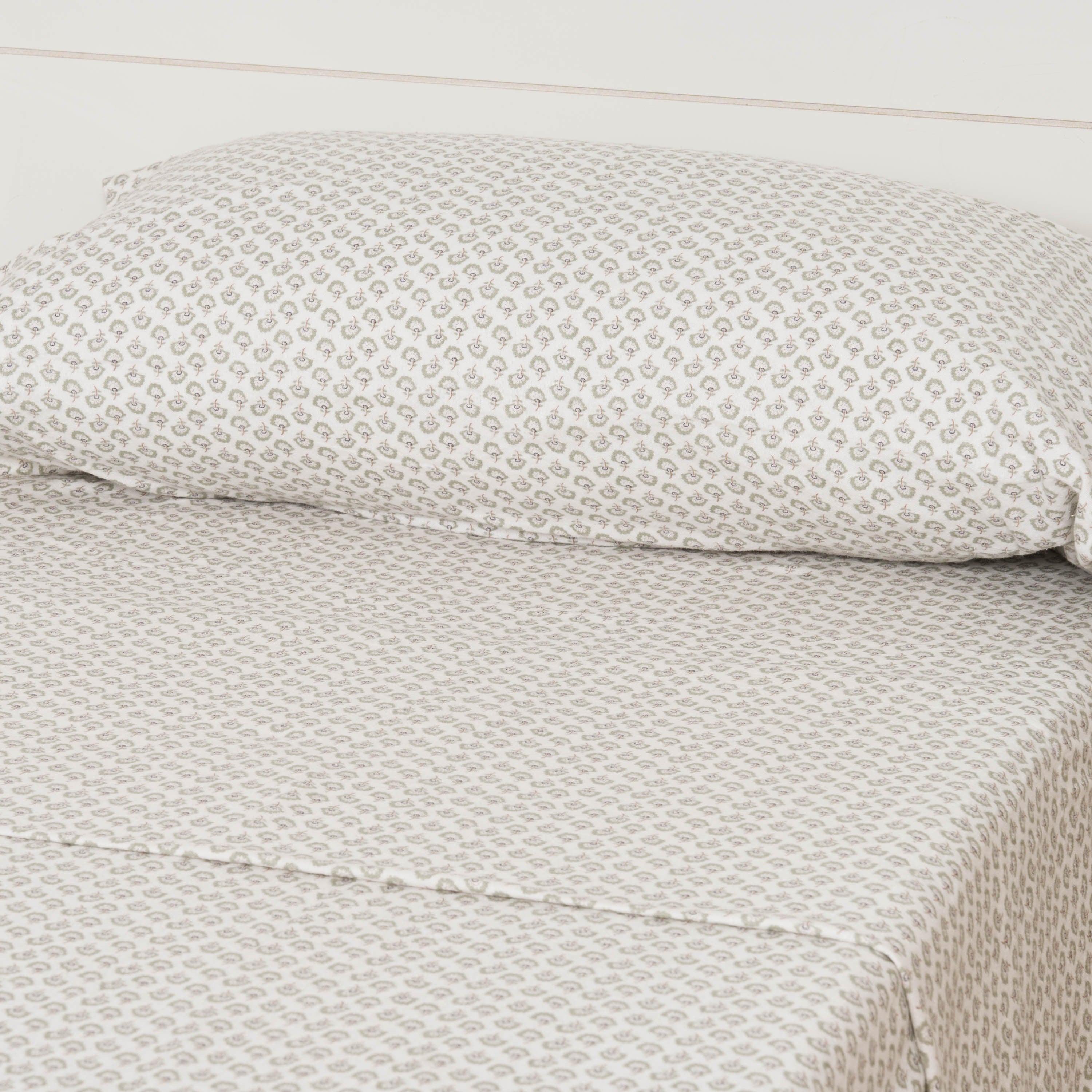 Conjunto de lençóis de flanela verde Diana Tiffany