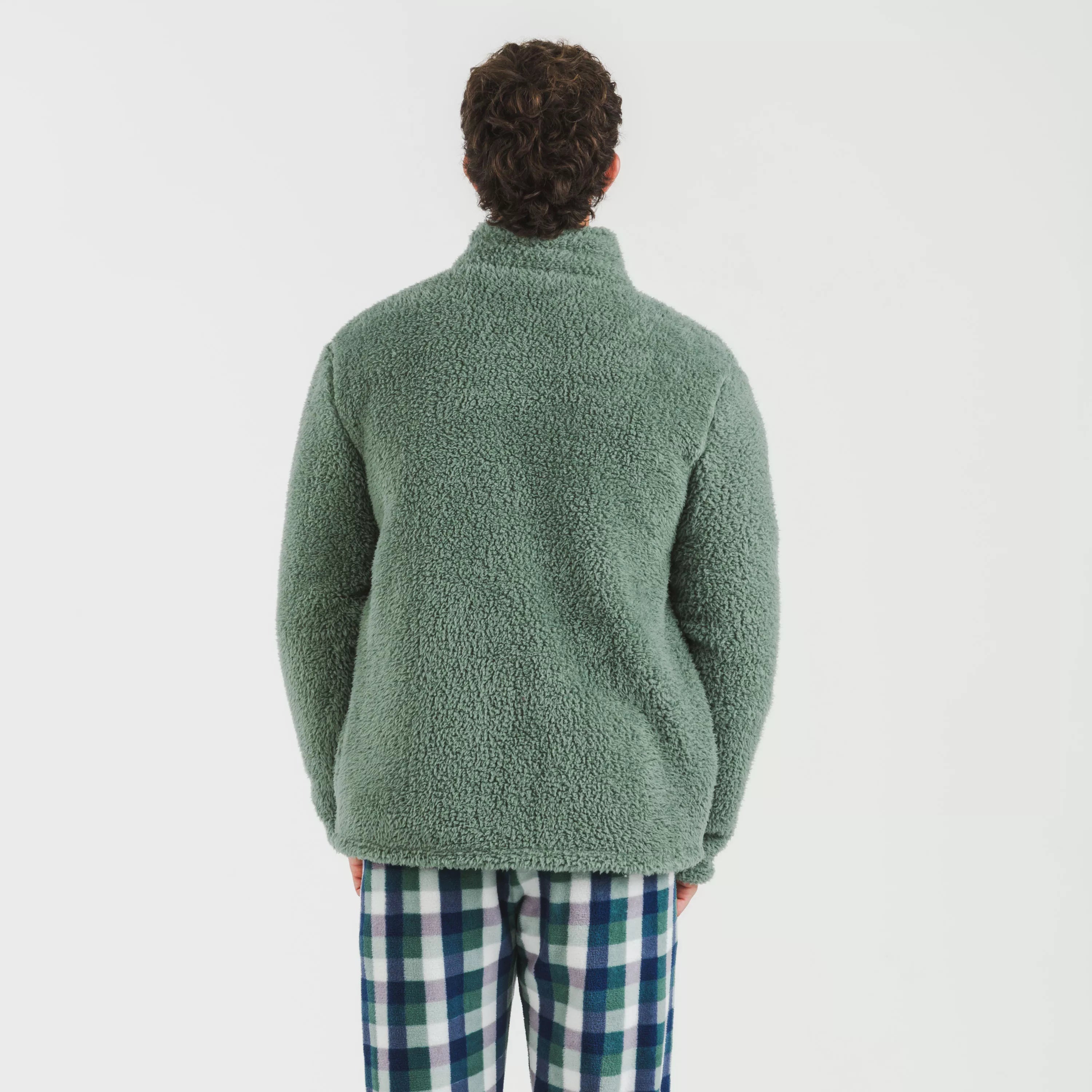 Moletom masculino liso de sherpa