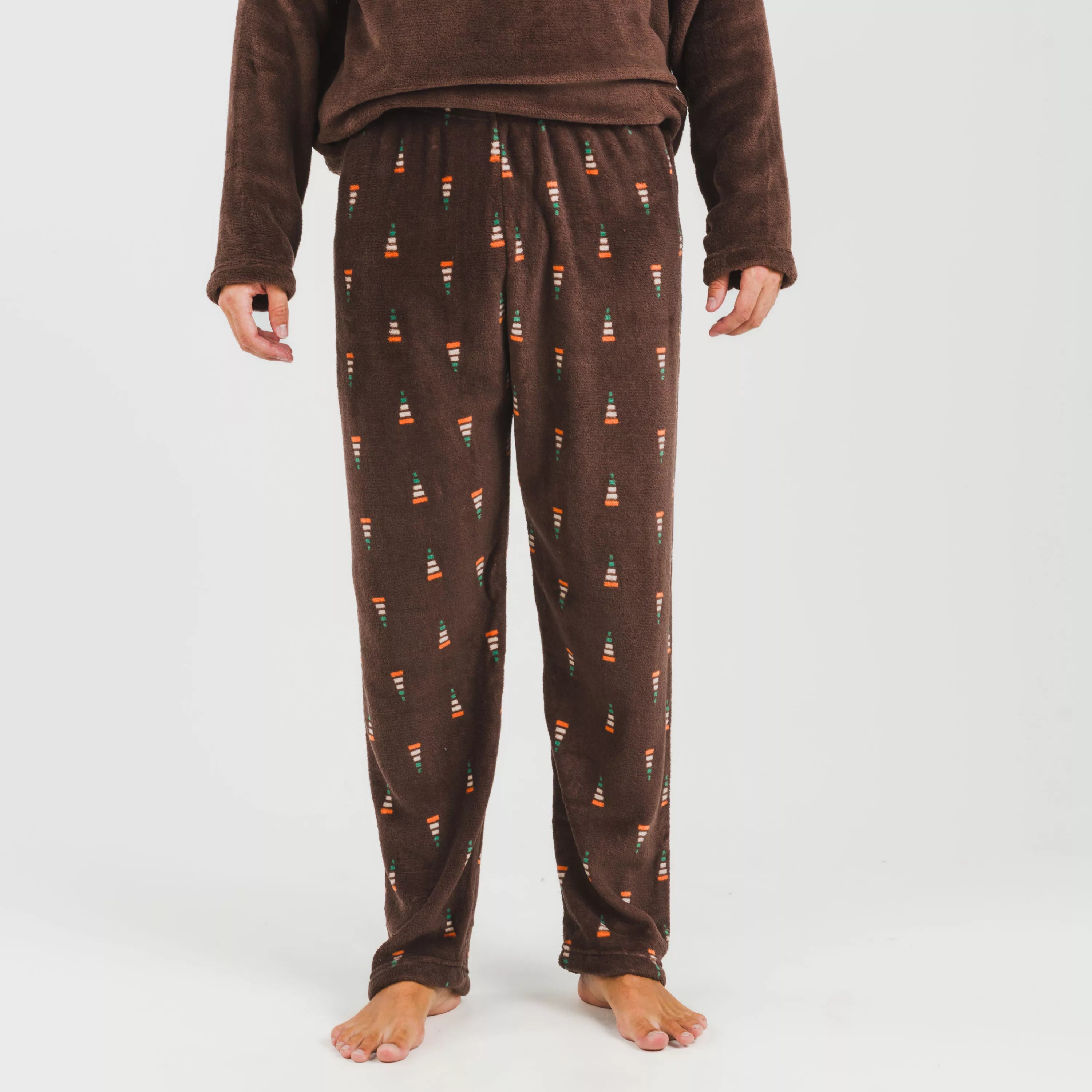 Pijama masculino Pelayo de lã coral marrom