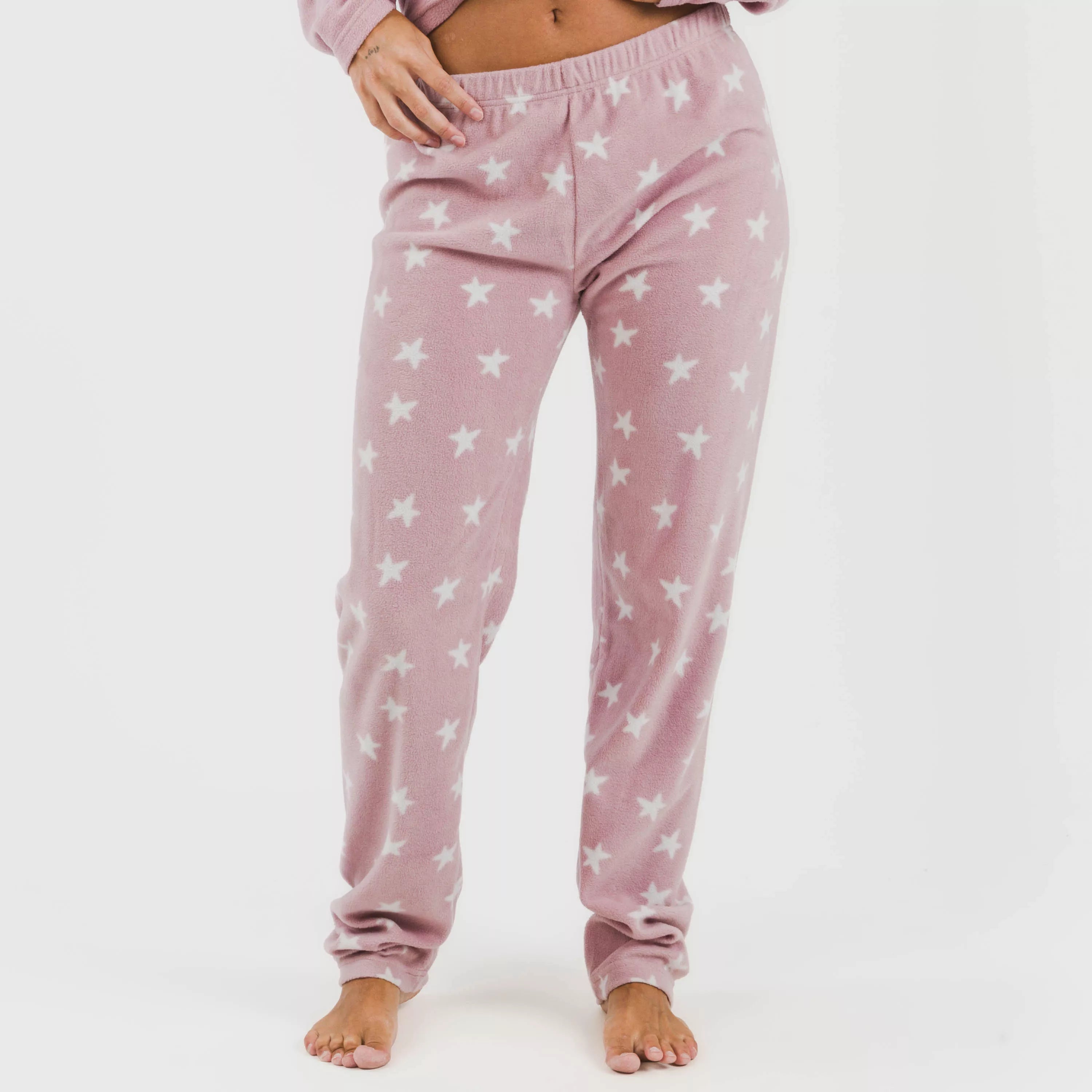 Pijama icônico de lã rosa malva