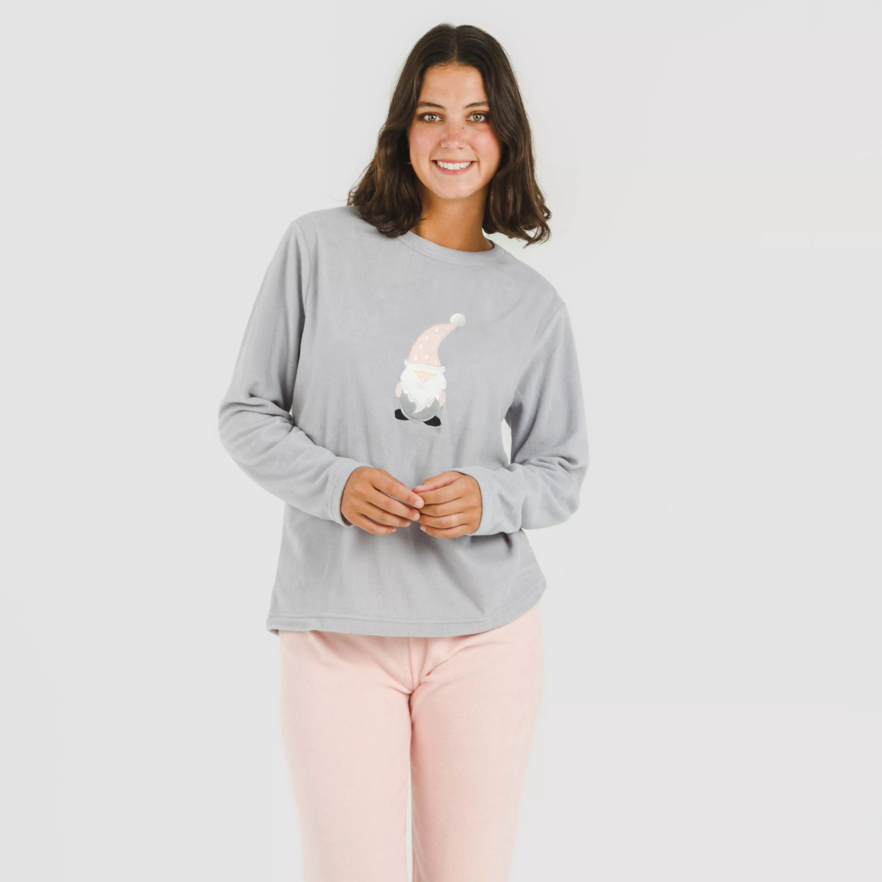 Pijama polar Gnome rosa