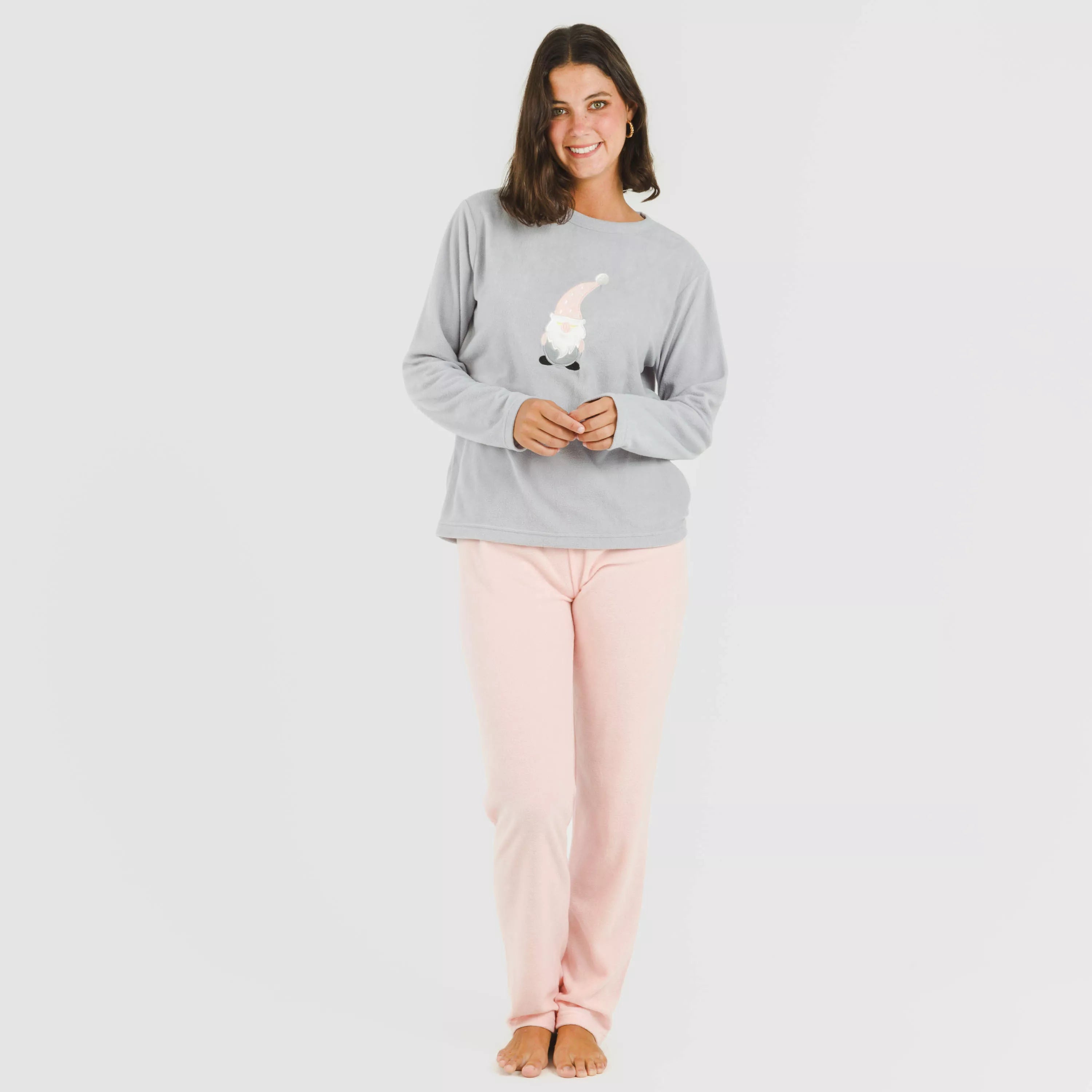 Pijama polar Gnome rosa