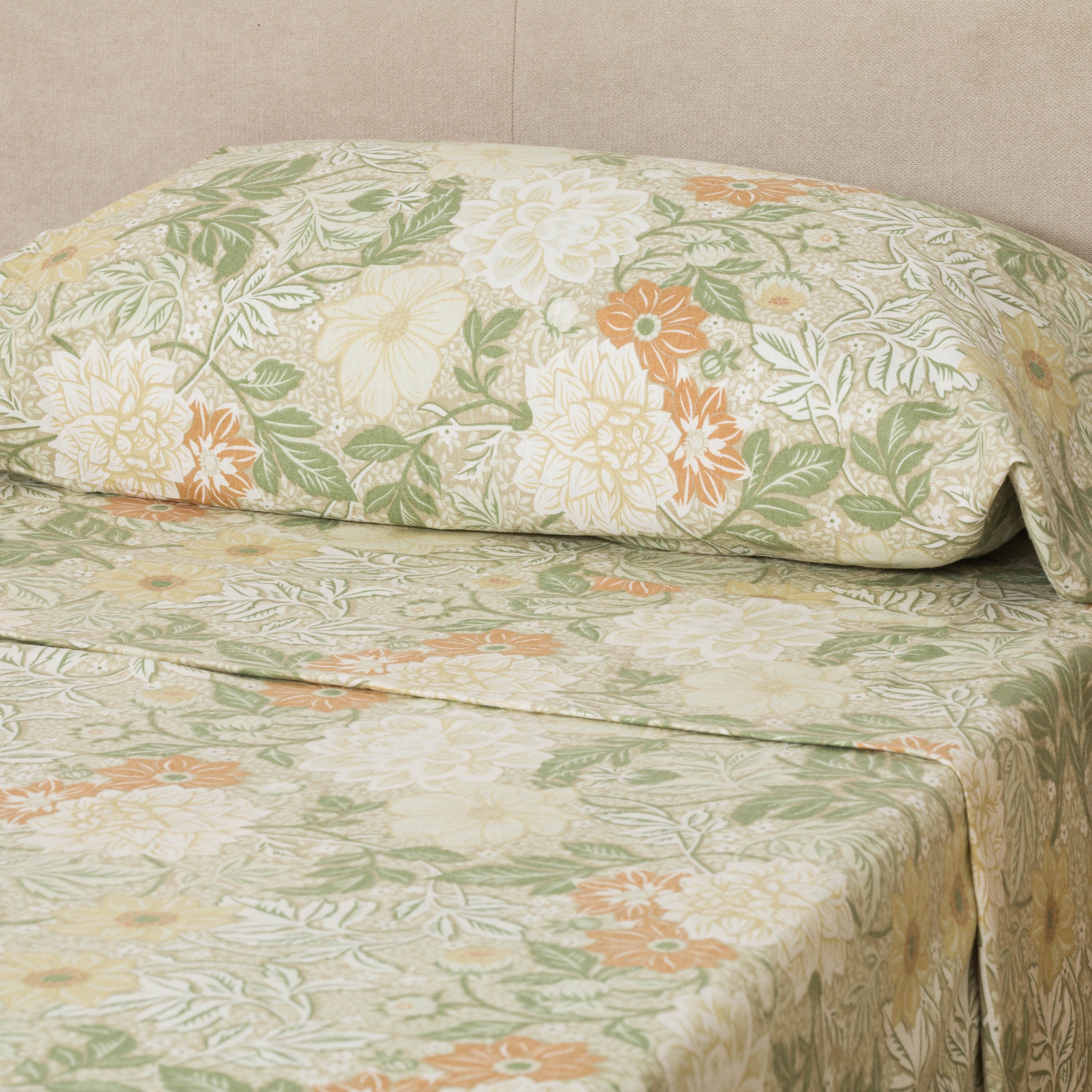 Conjunto de lençóis de flanela verde Clementine