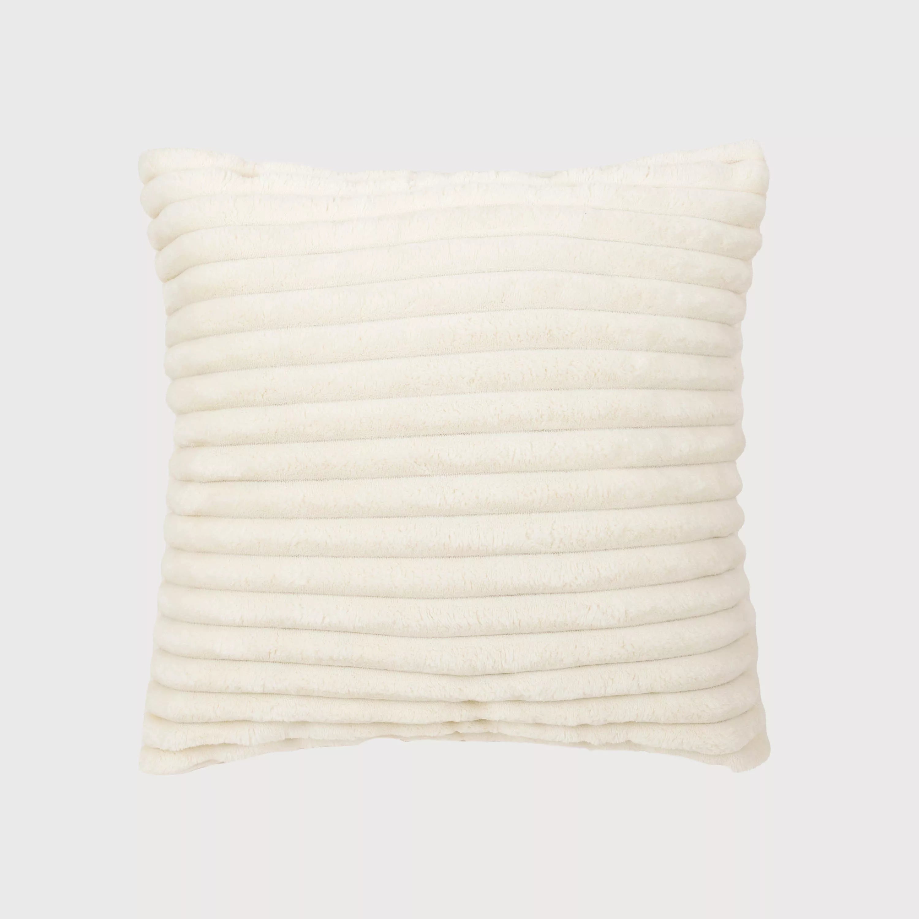 Almofada quadrada de veludo cotelê com listras lisas, 45x45 cm - capa + enchimento