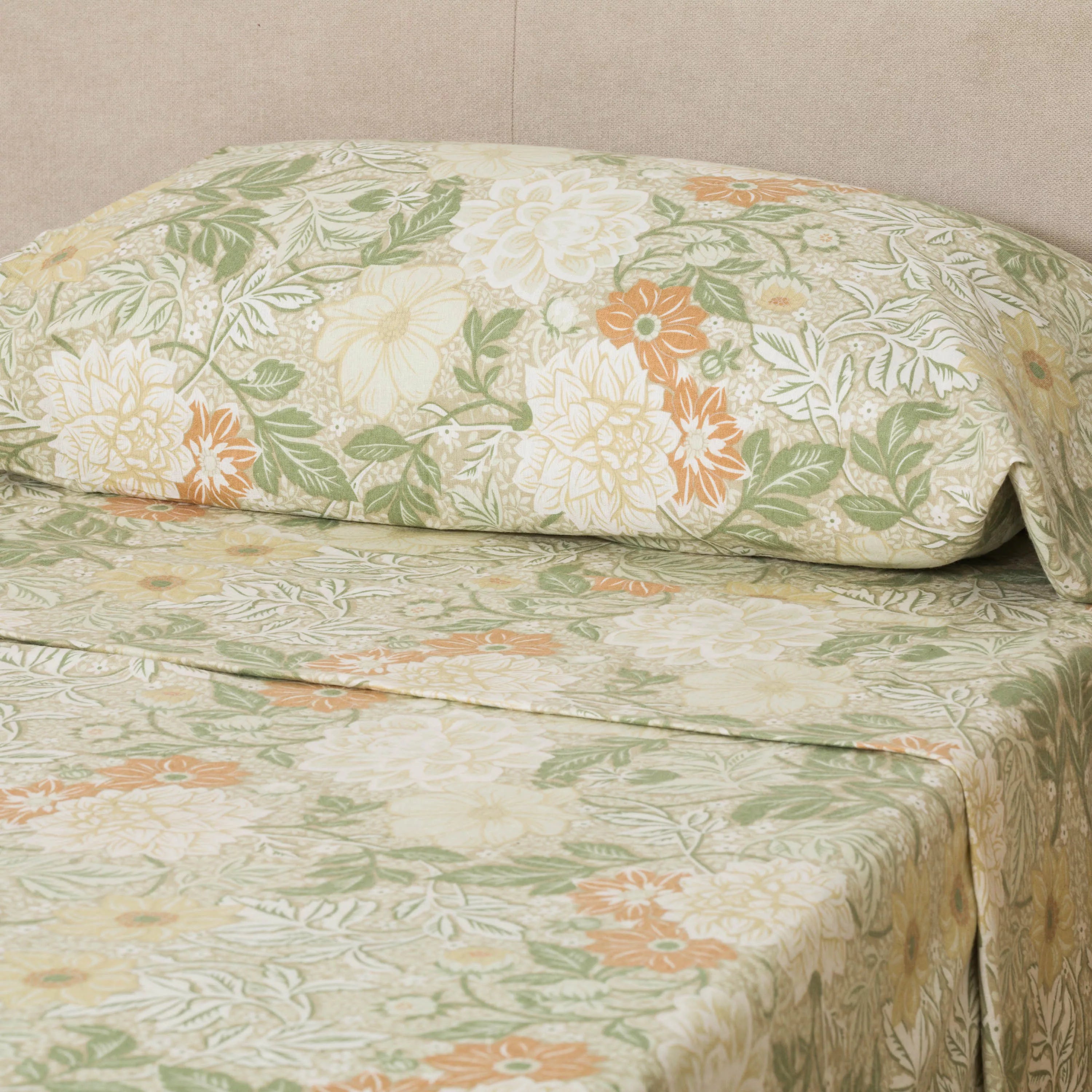 Conjunto de lençóis de flanela verde Clementine